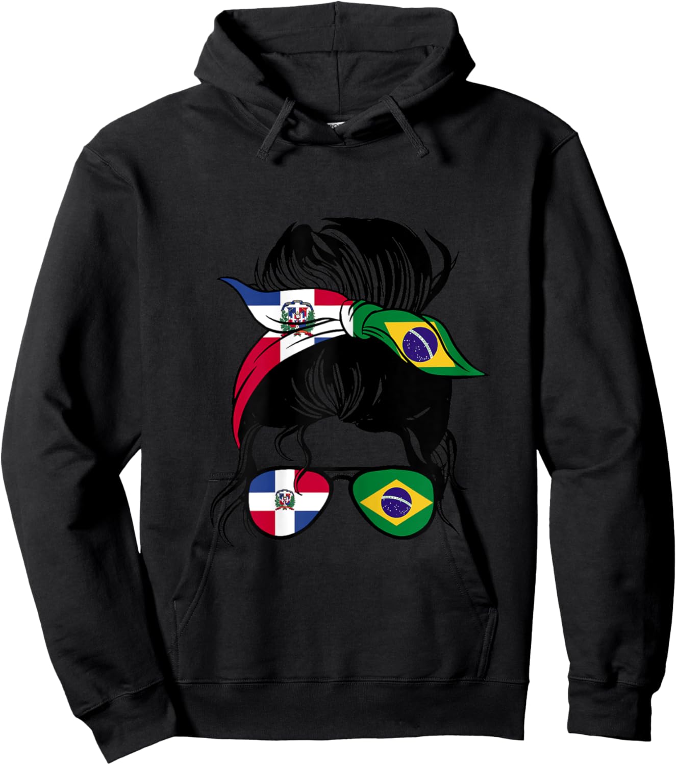Half Dominican half Brazilian Mix Dominican and Brazil Roots Hoodie - Hoodie | Black