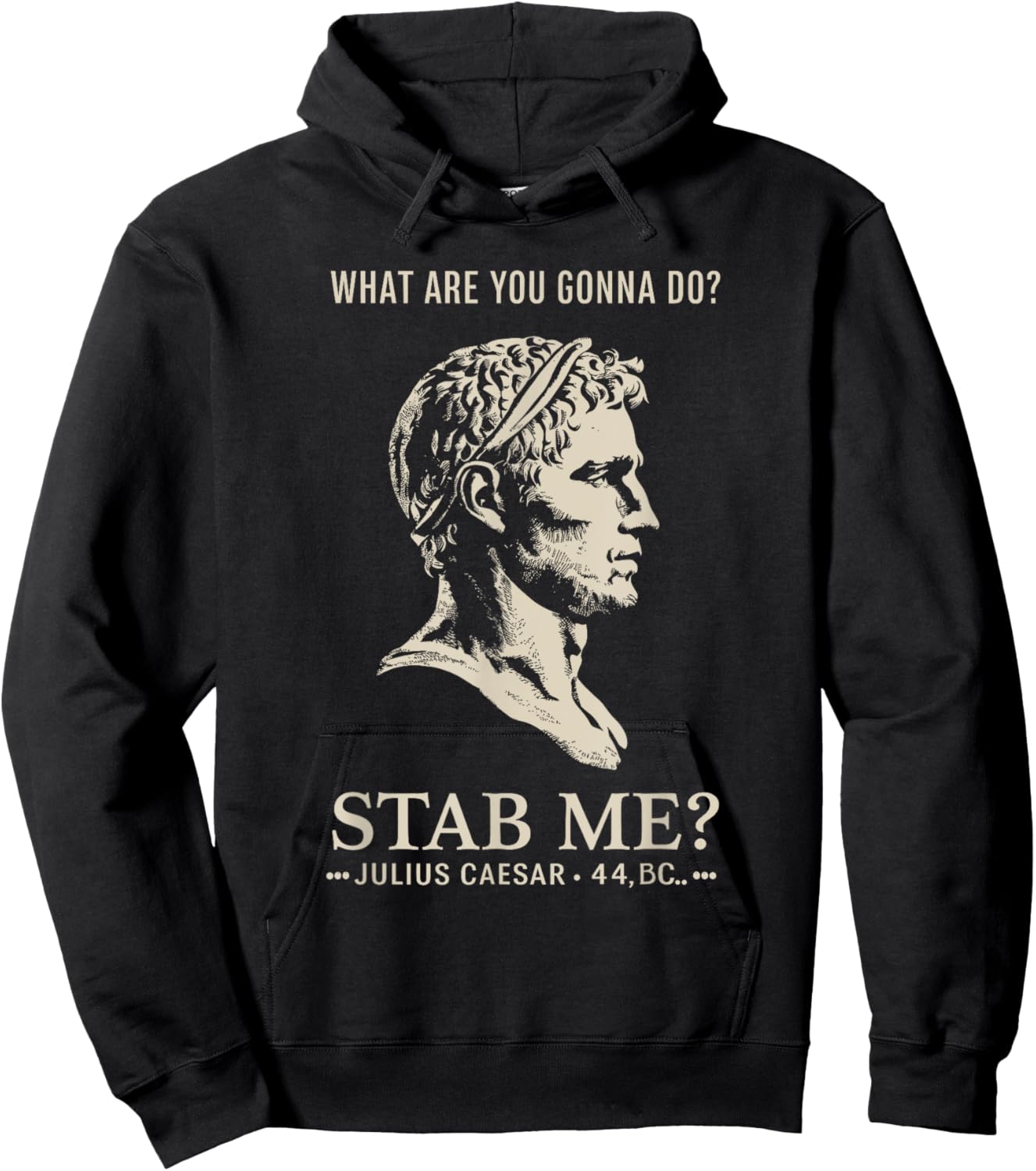 Julius Caesar Stab Me Historical Humor, Roman Empire Meme Hoodie - Hoodie | Black