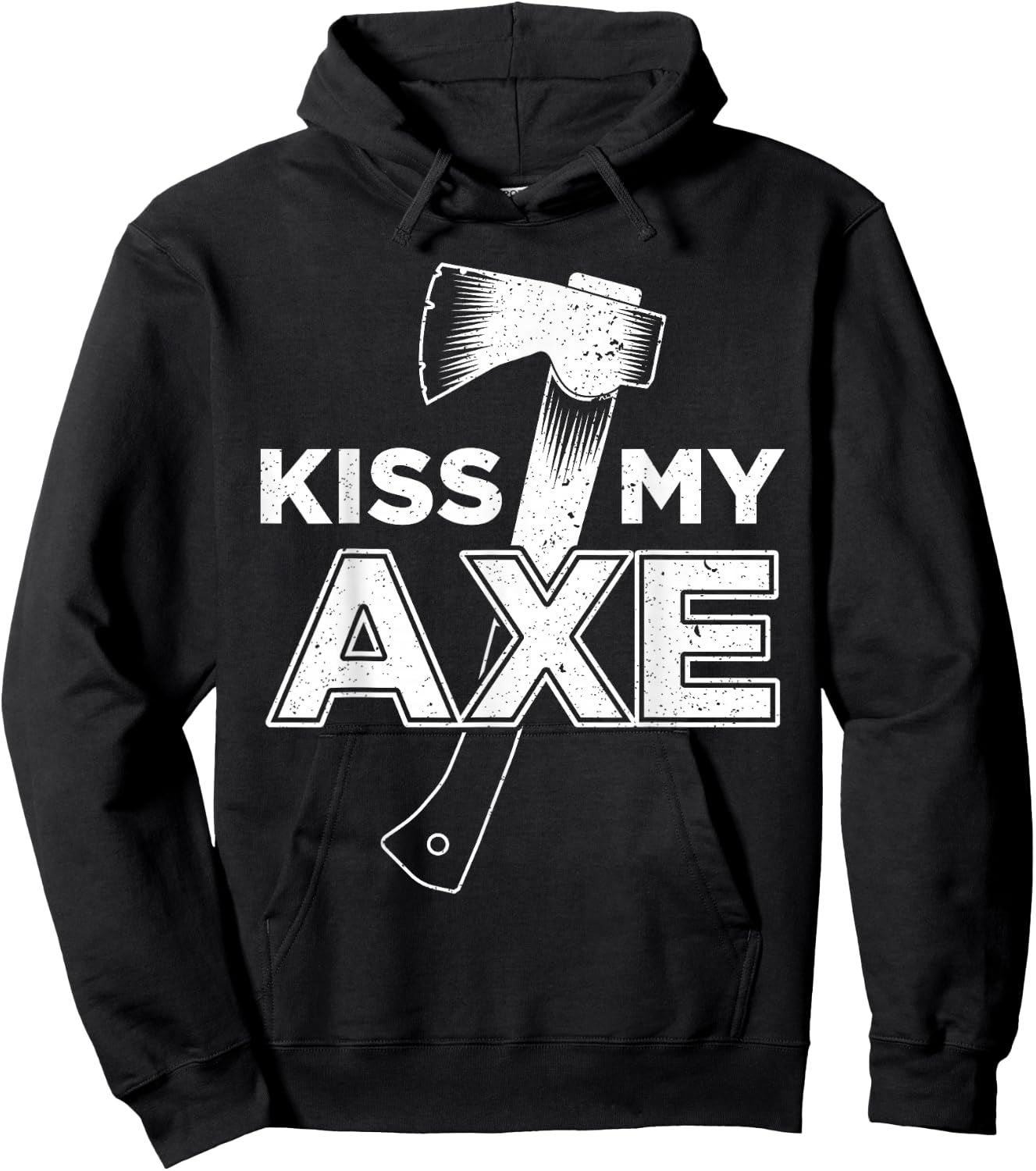Funny Axe Throwing Kiss My Axe Hoodie - Hoodie | Black