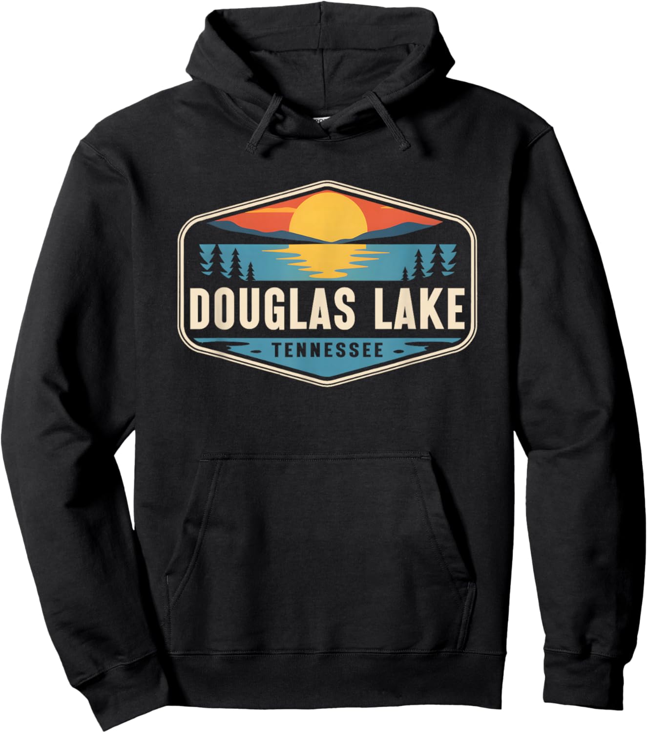 Douglas Lake Tennessee Outdoors Vintage Hoodie - Hoodie | Black