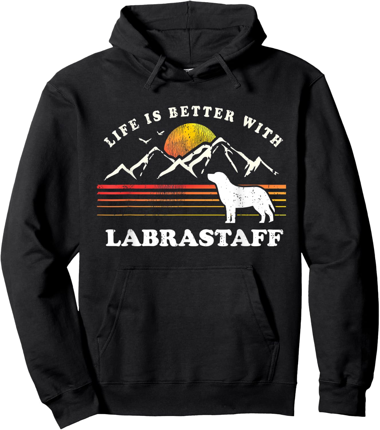 Life Better Labrastaff Vintage Dog Mom Dad Hoodie - Hoodie | Black