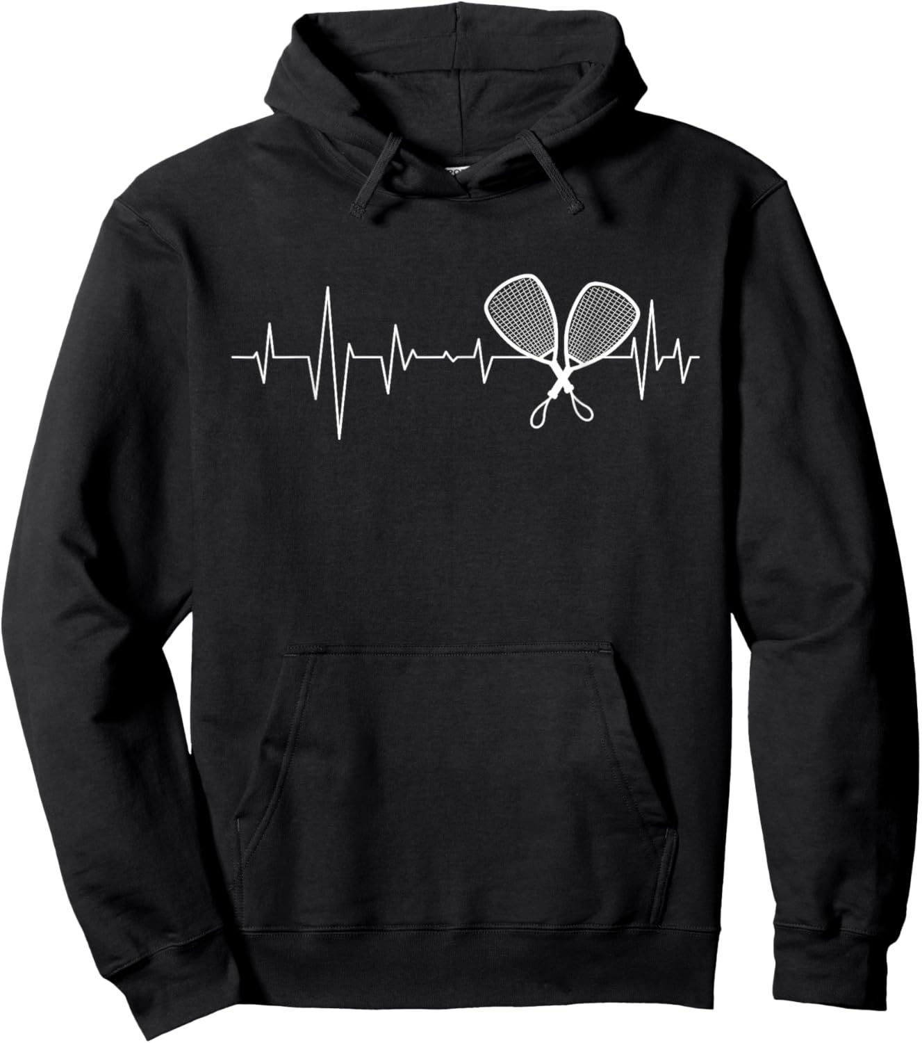 Racquetball - Pulse Heartbeat Athlete Sports Lover Hoodie - Hoodie | Black