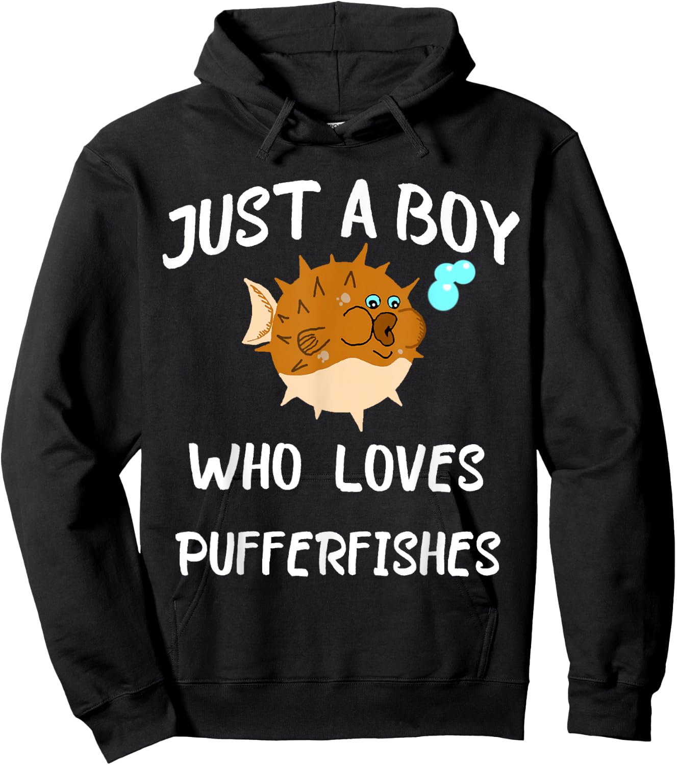Just A Boy Who Loves Pufferfishes Puffer Fish Blowfish Shirt Hoodie - Hoodie | Black