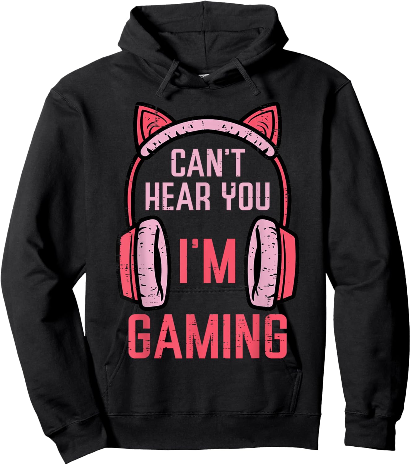 Cant Hear You Im Gaming Video Gamer Women Girls Kids Teens Hoodie - Hoodie | Black
