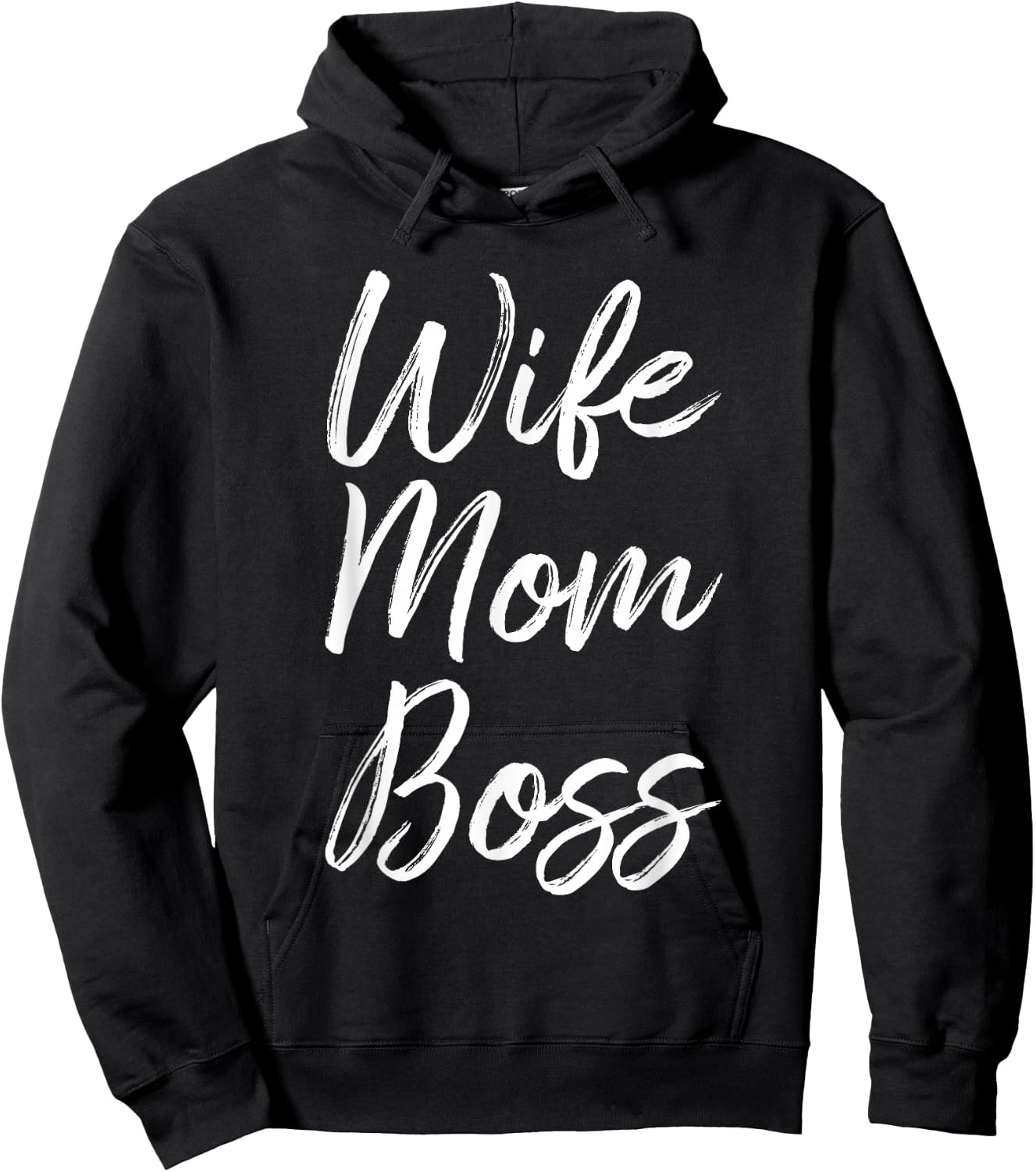 Wife Mom Boss Lady Funny Mommy Cute Hoodie - Hoodie | Black