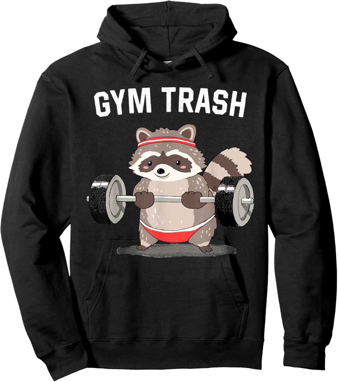 Raccoon Gym Trash Shirt Funny Fitness Racoon Weightlifting Hoodie - Hoodie | Black
