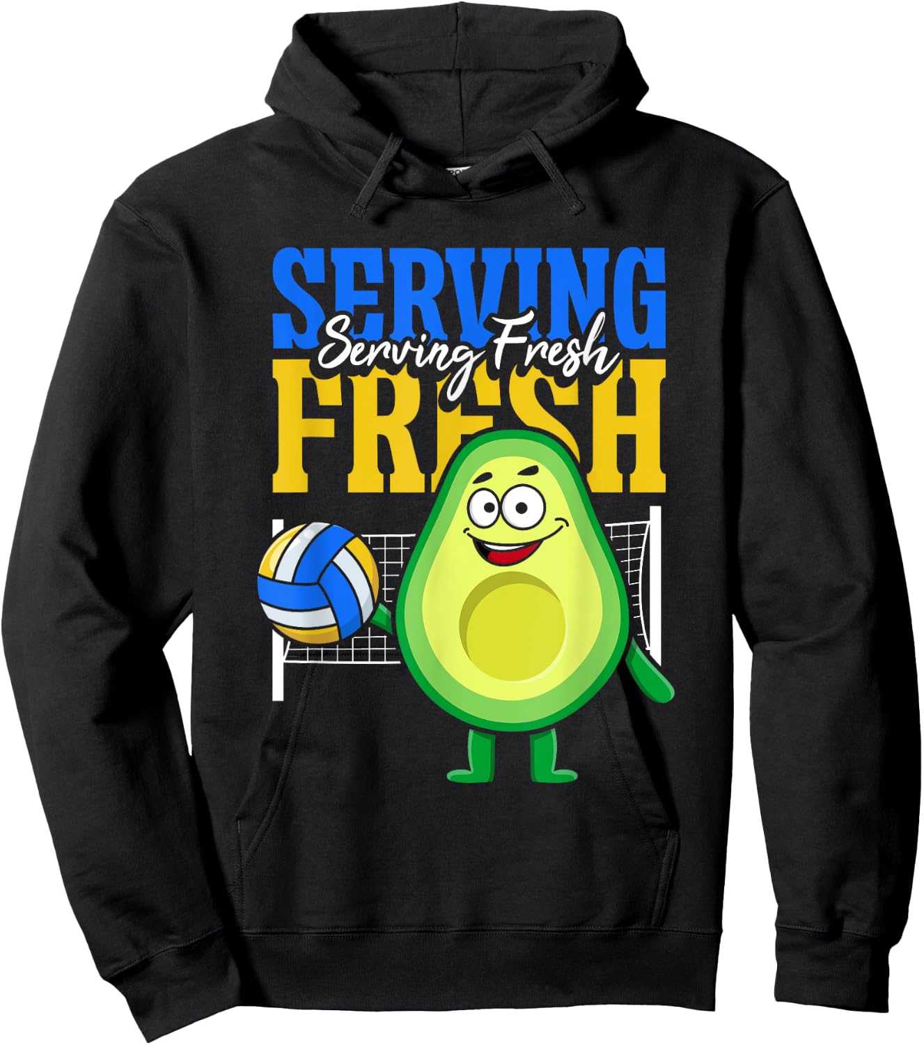 Avocado Volleyball Serving Fresh Hoodie - Hoodie | Black