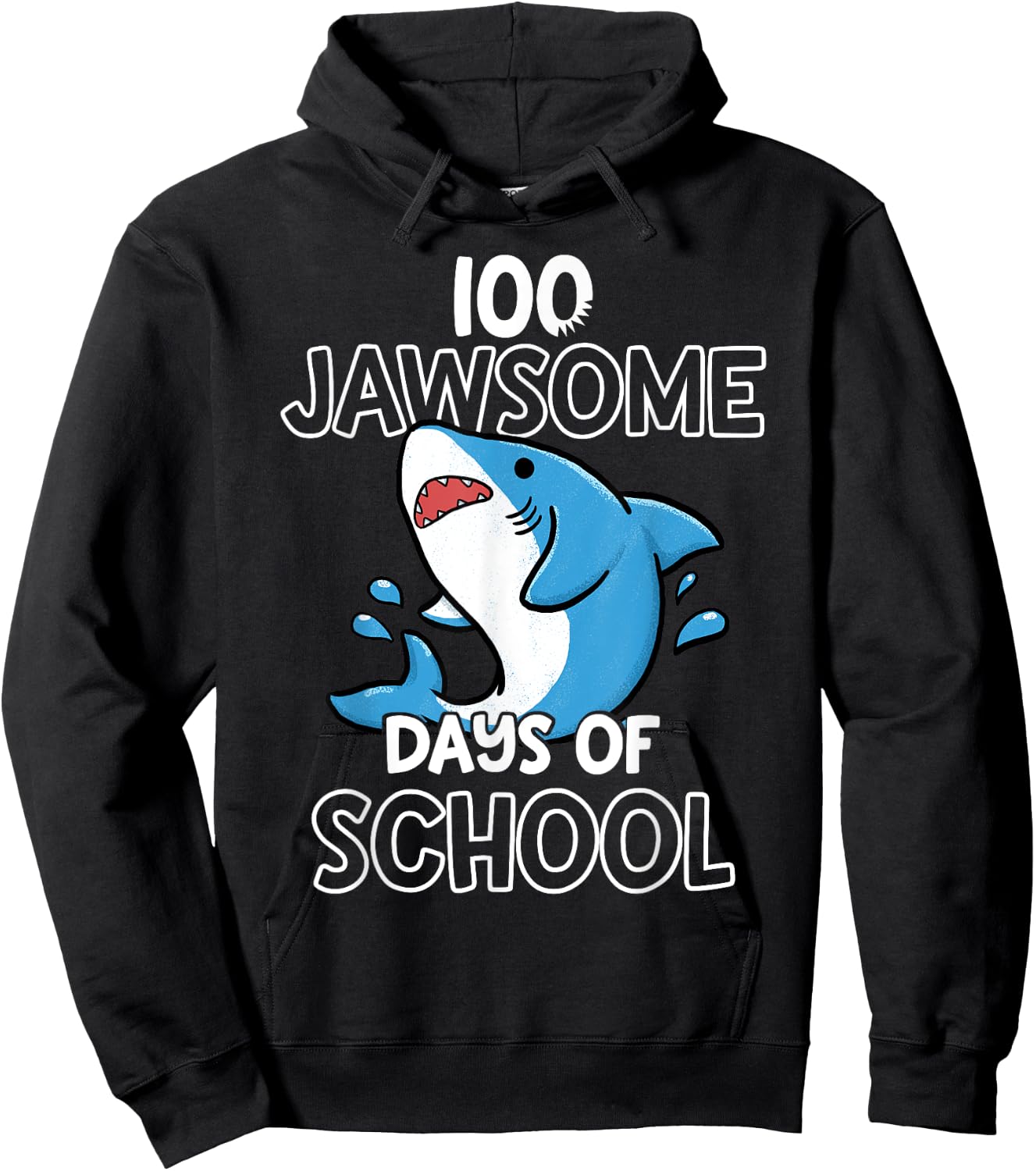 100th Day of School Shirt for Teacher Student Jawsome Shark Hoodie - Hoodie | Black