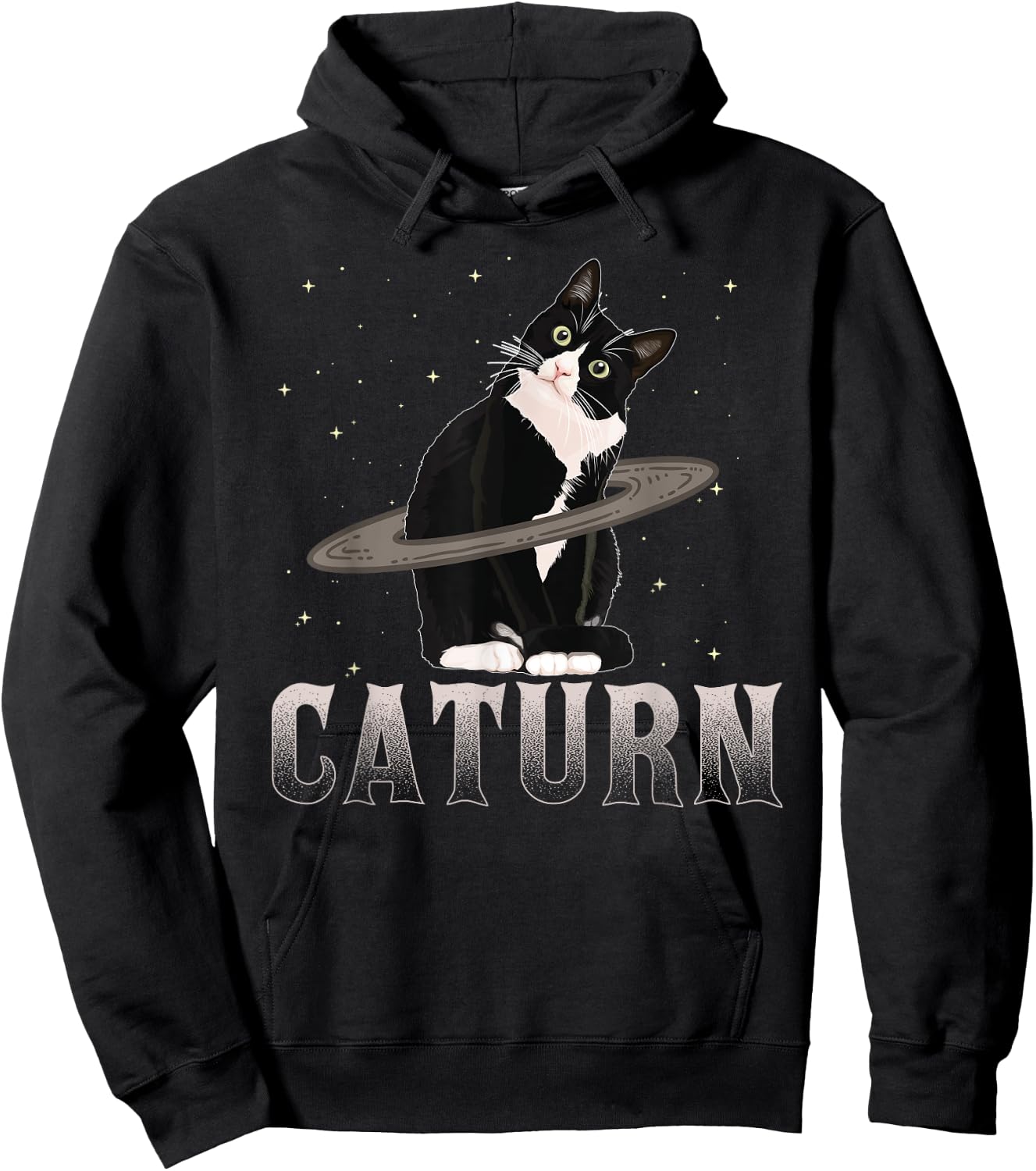 Caturn Cat Mom Cat Dad Space Cat Shirt Women Kids Hoodie - Hoodie | Black