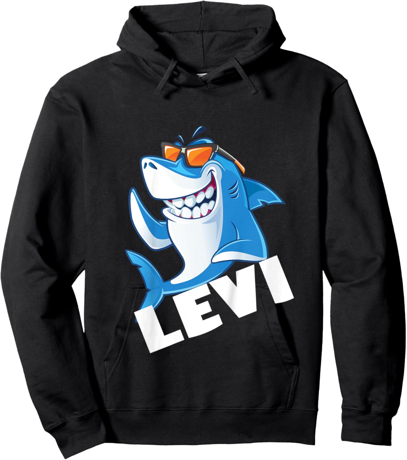 Kids Shark Name Levi Gift Boys Hoodie - Hoodie | Black