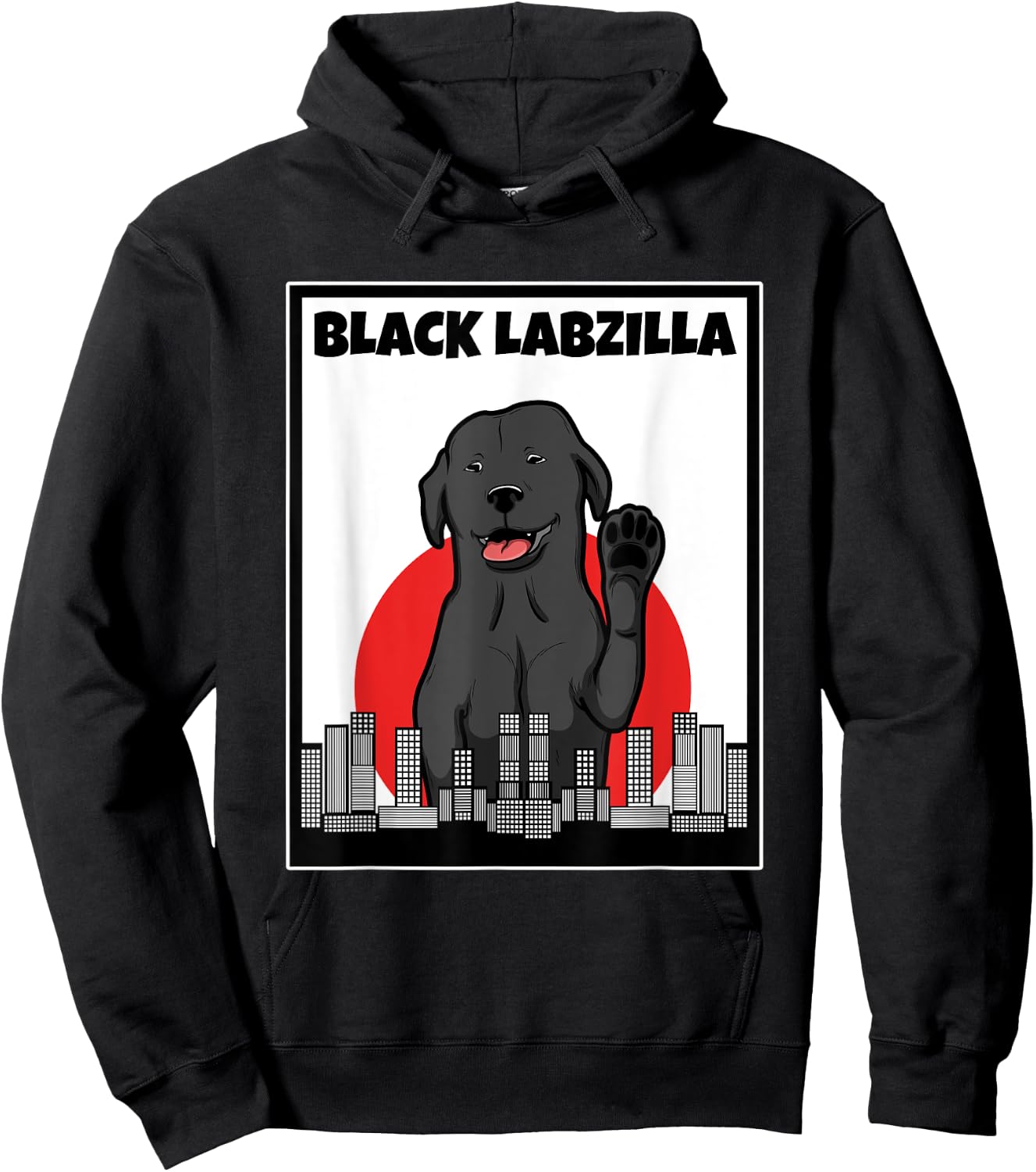 Black labzilla | Funny Lab Labrador Retriever Dogs Trendy Hoodie - Hoodie | Black