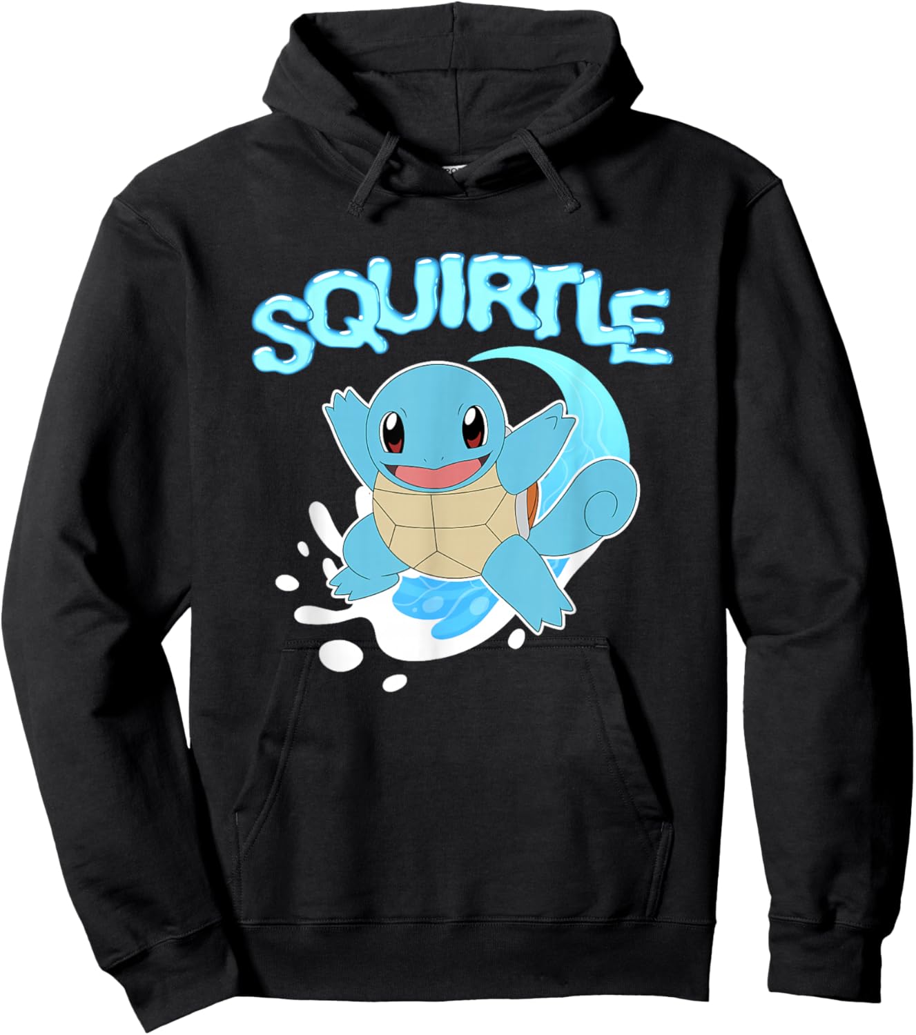 Pokémon Squirtle Riding A Wave Cute Shot Hoodie - Hoodie | Black