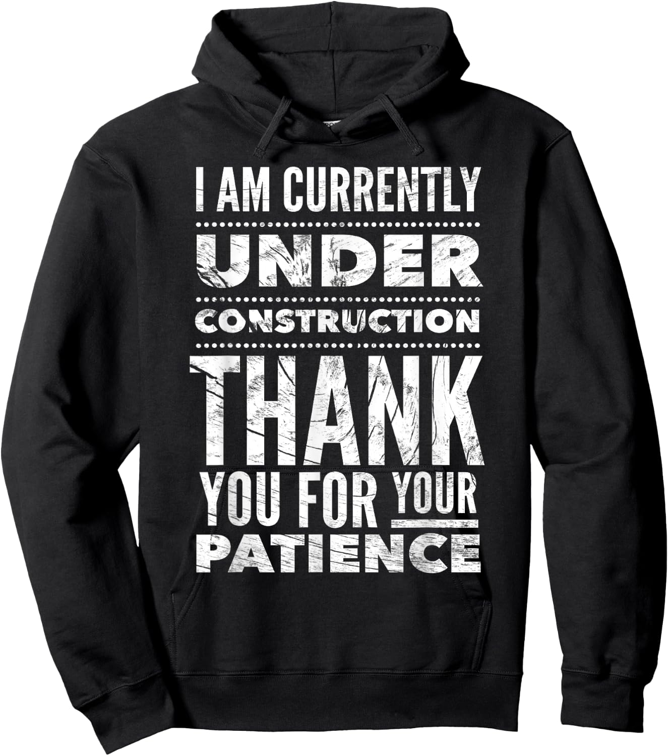 Funny Hospital Get Well Soon Gifts Under Construction Post Surgery - Black, -Adults, Short Sleeve, Medium, US Size 15, 21 Inches Sleeve Length Hoodie - Hoodie | Black
