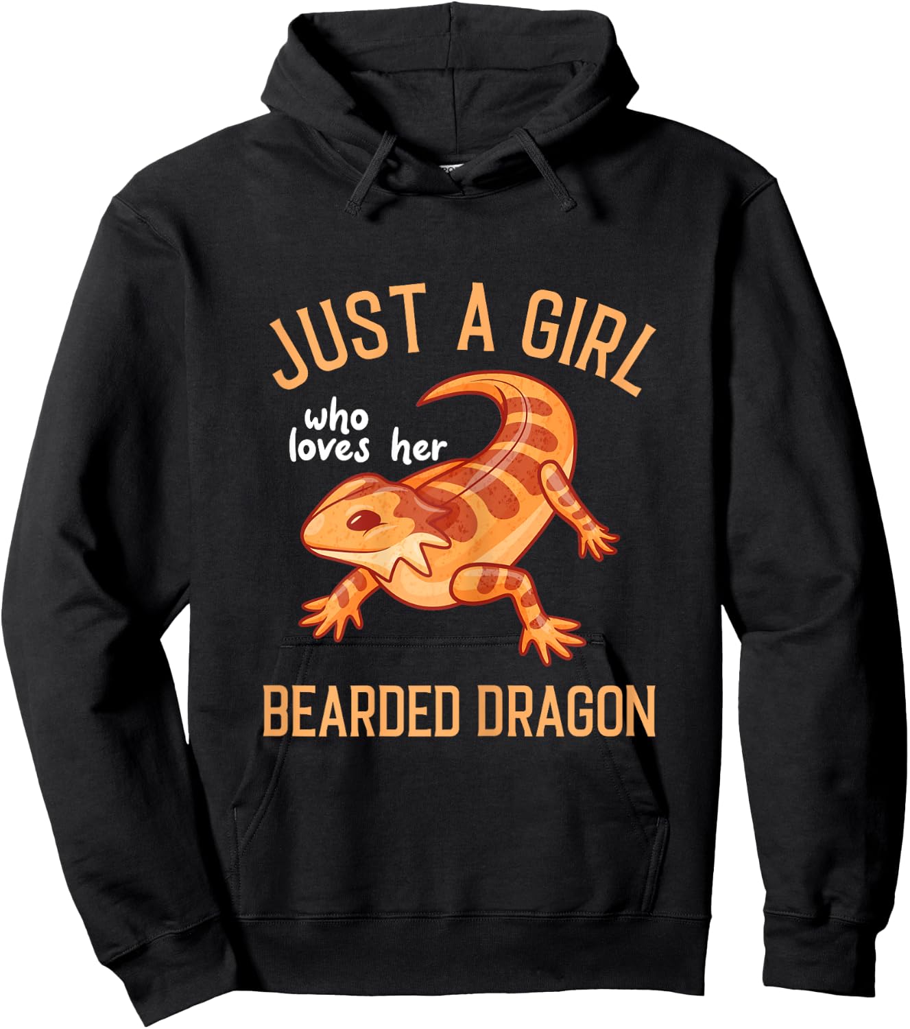 Bearded Dragon Lizard - Just a Girl Hoodie - Hoodie | Black