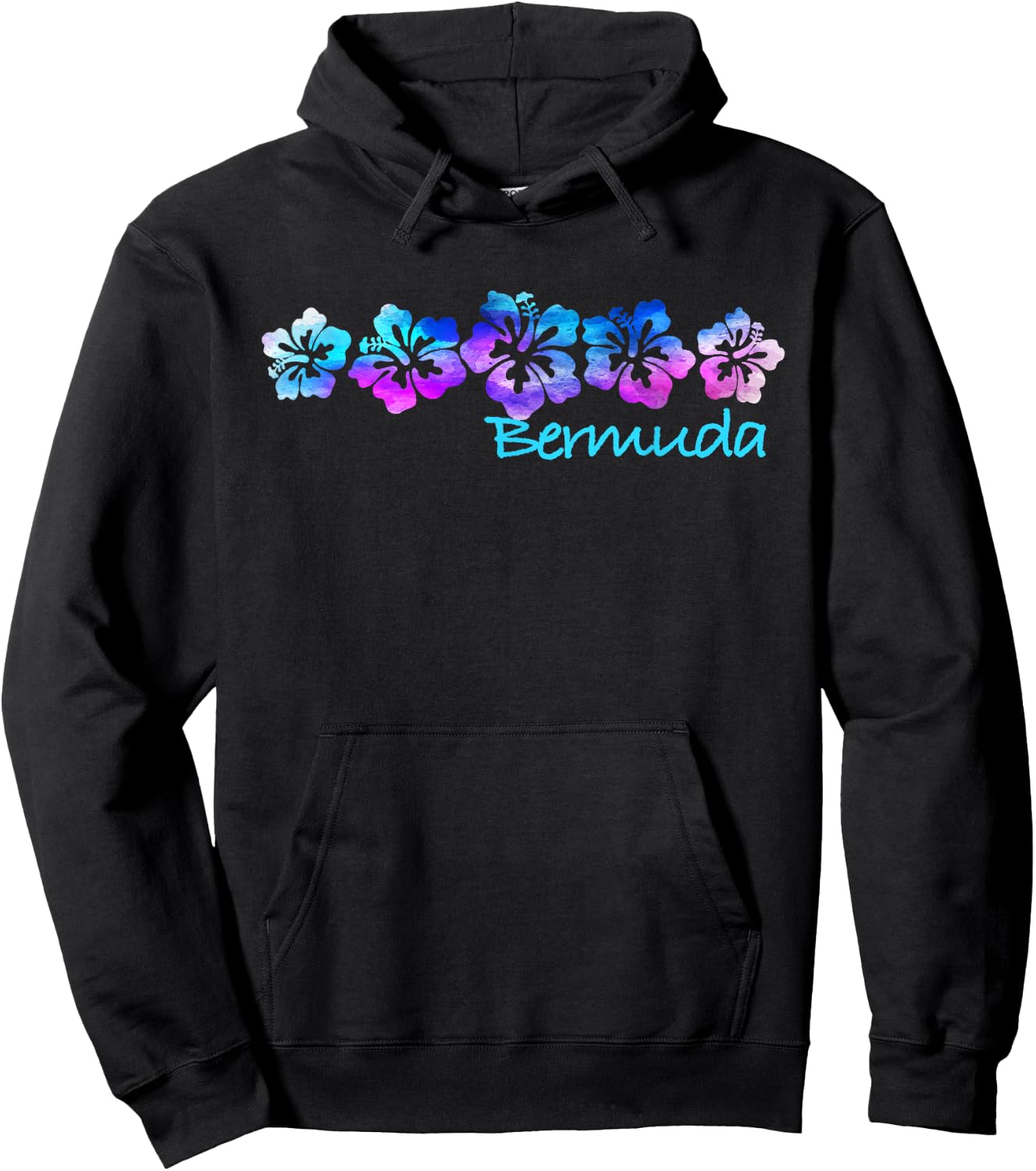 Bermuda Tropical Flower Vacation Beach Hoodie - Hoodie | Black