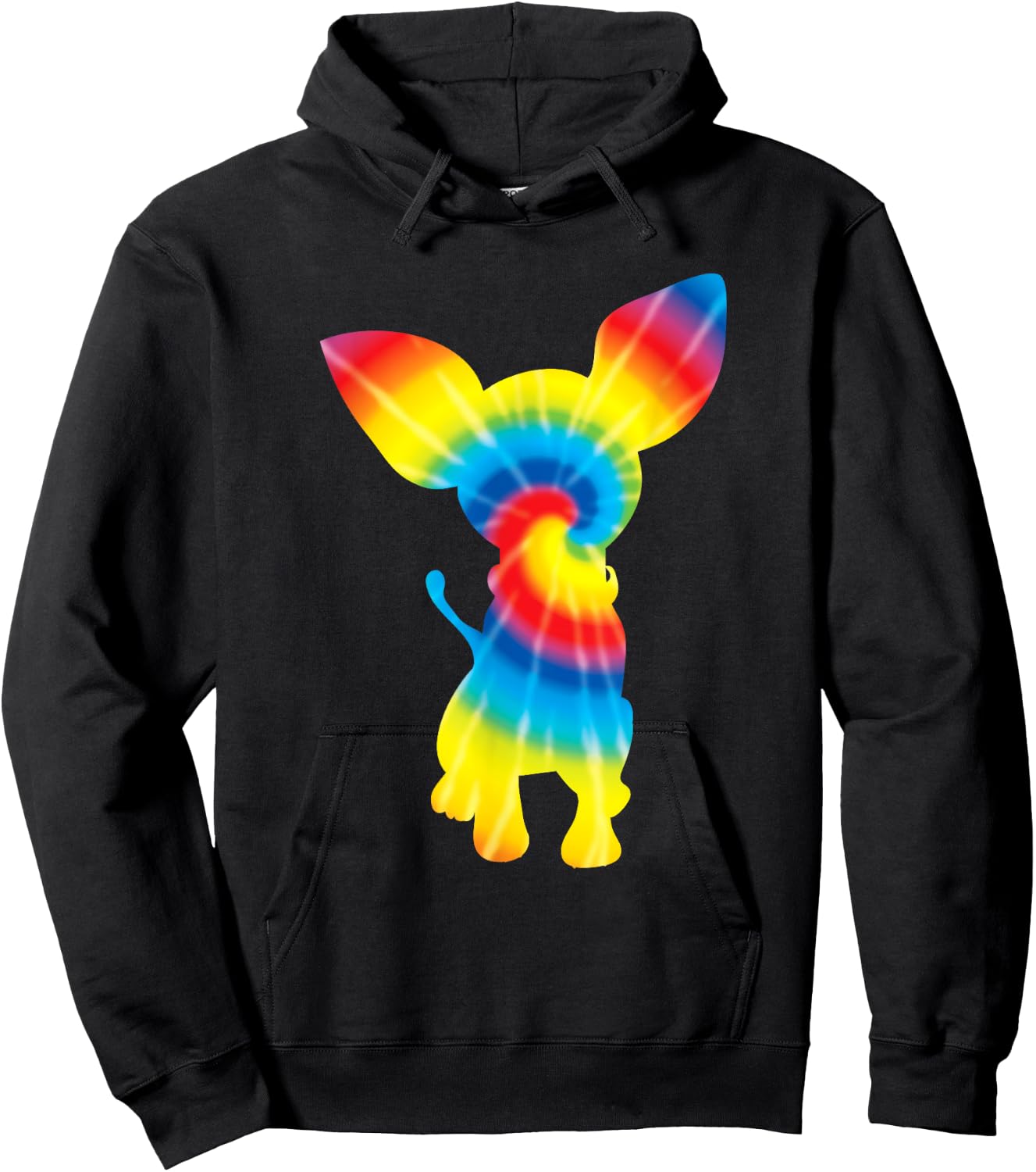 Tie Dye Chihuahua Rainbow Print Dog Pup Hippie Peace Gift Women Girls Kids Hoodie - Hoodie | Black