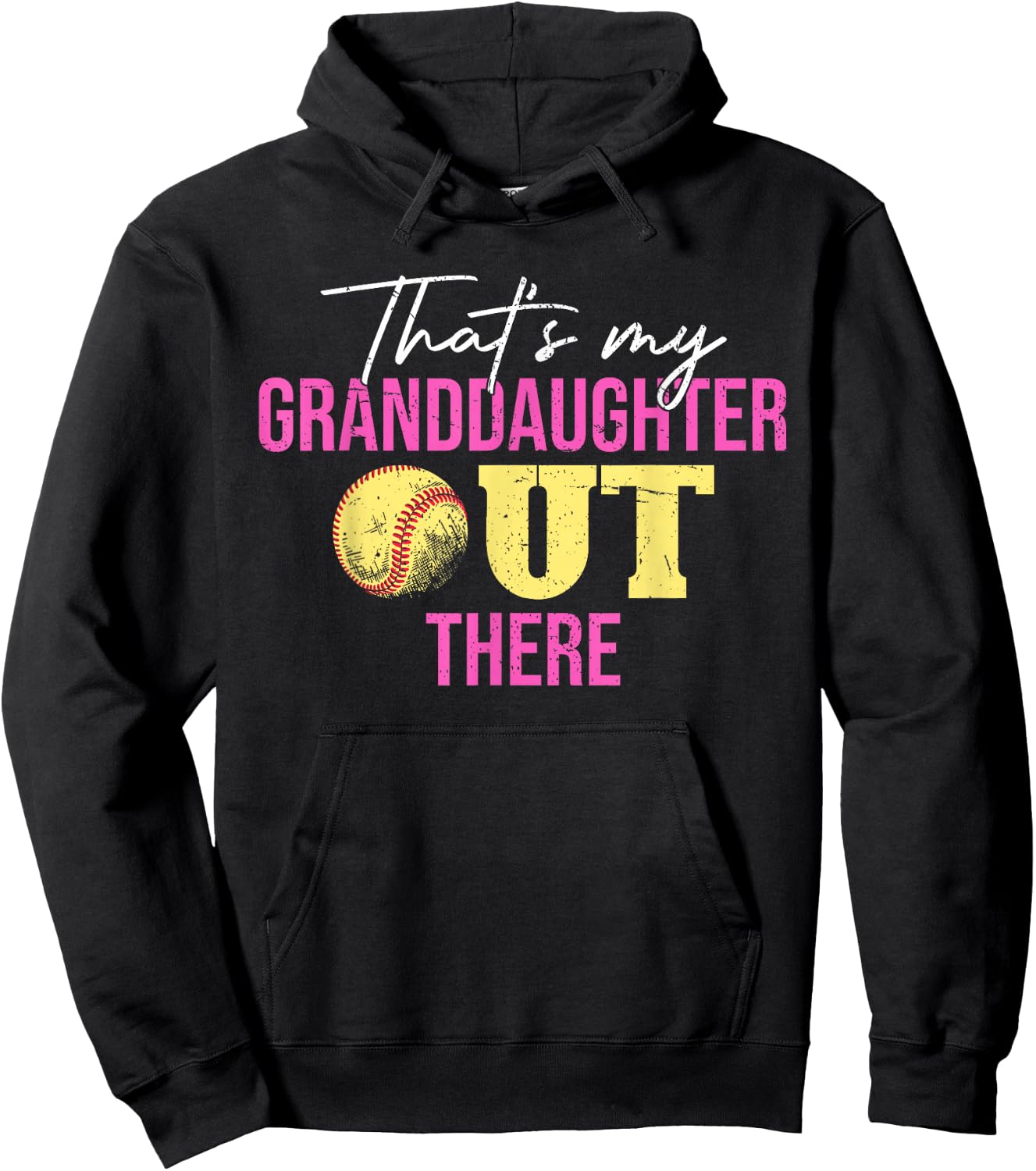 Thats My Granddaughter Out There Grandparents Softball Hoodie - Hoodie | Black