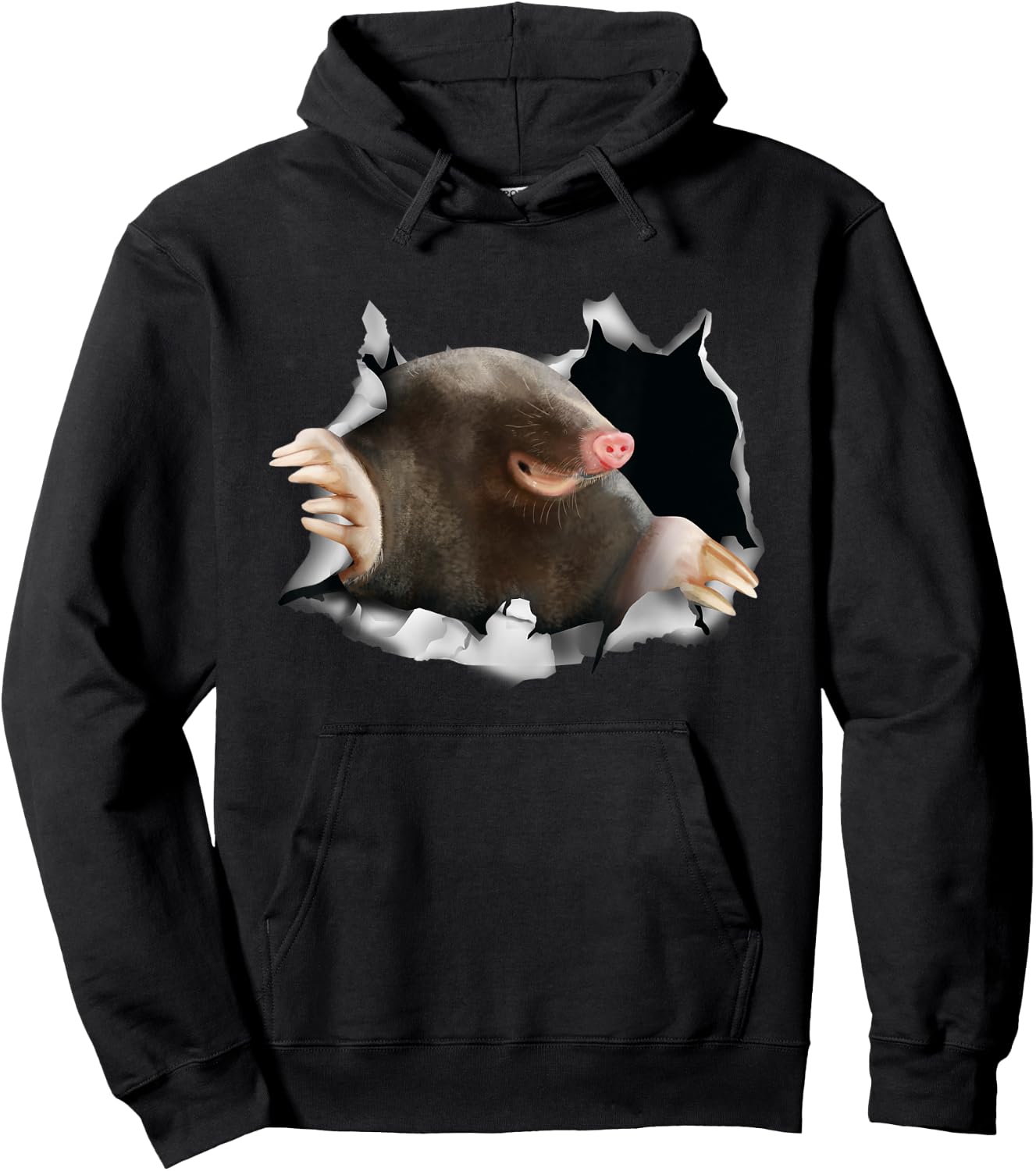 Mole Breaking Through Clothes Outfit Mole Lover Gift Mole Hoodie - Hoodie | Black
