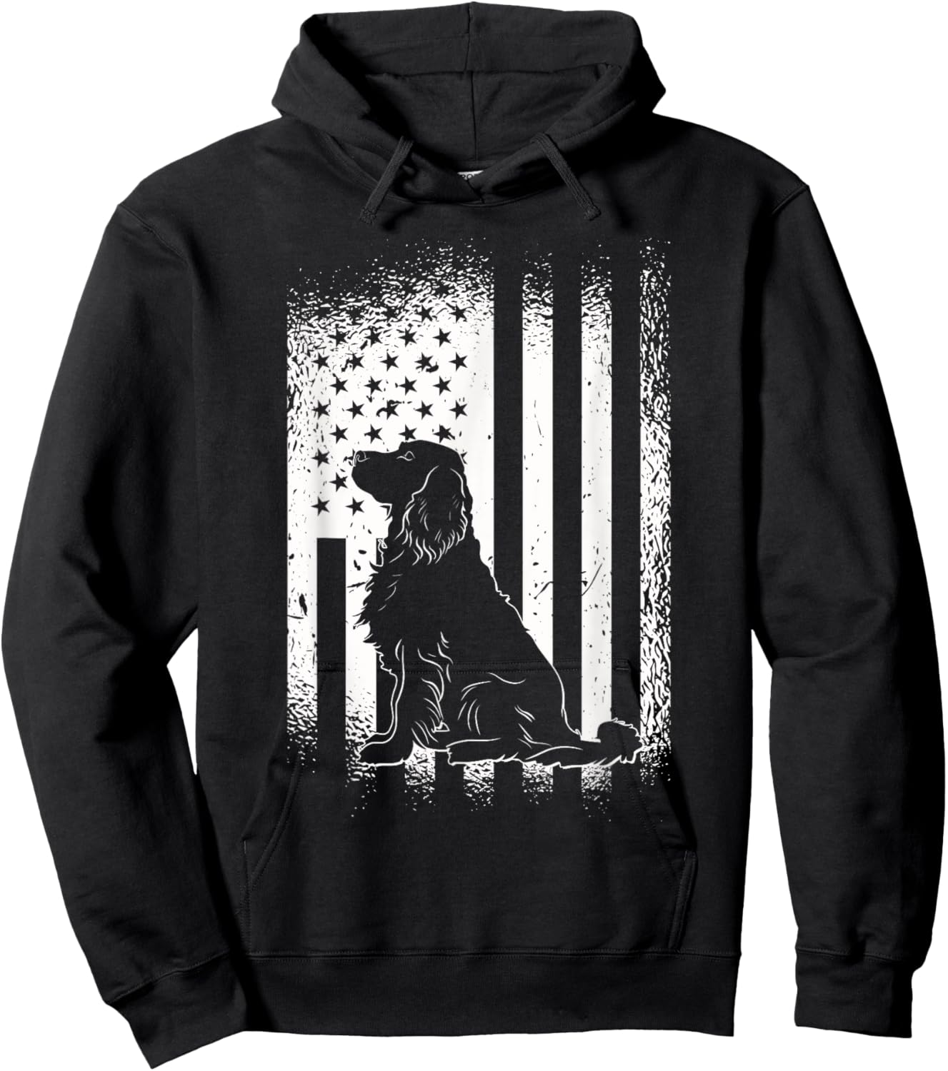 Golden Retriever American Flag USA Fan Dog Owner Dog Hoodie - Hoodie | Black