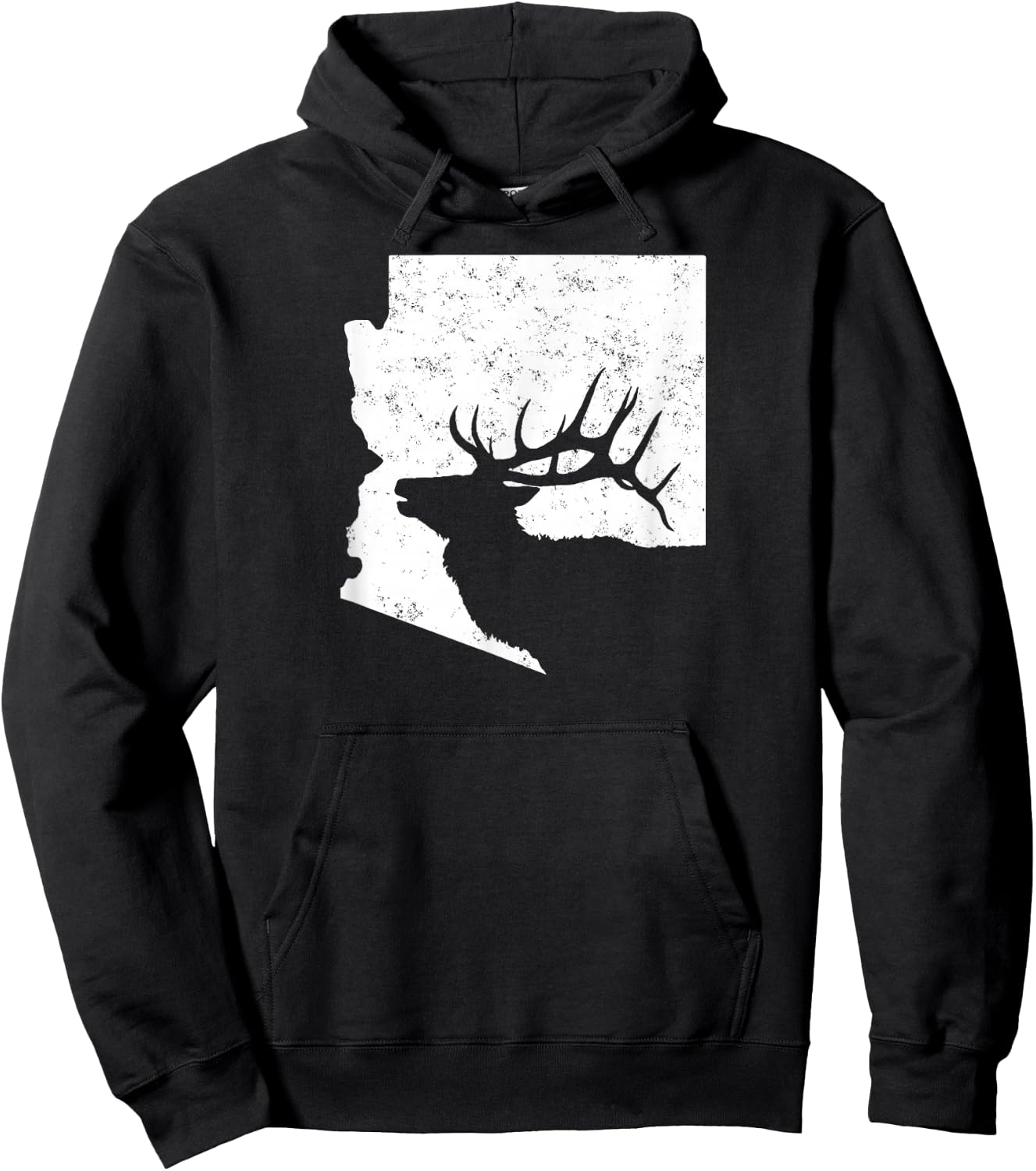 Arizona Elk Hunting Design - Bull Elk AZ State Shape Hoodie - Hoodie | Black