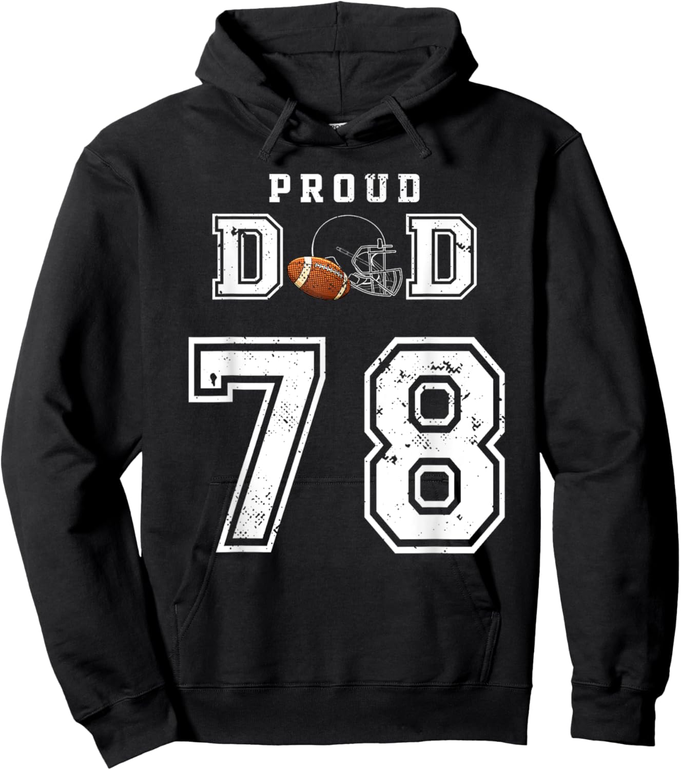 Custom Proud Football Dad Number 78 Personalized Hoodie - Hoodie | Black
