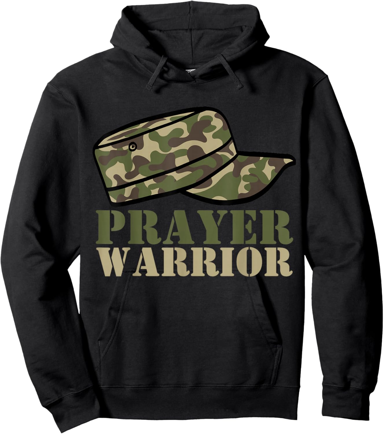 Prayer Warrior Camo God Jesus Christian Camouflage Hunting Hoodie - Hoodie | Black