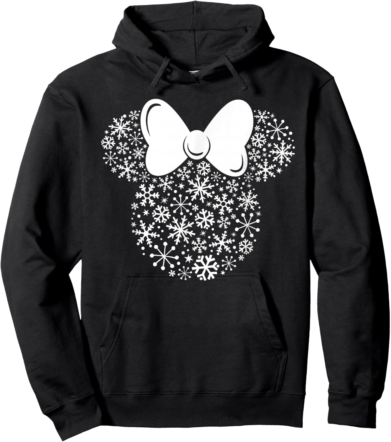 Disney Minnie Mouse Icon Winter Holiday Christmas Snowflakes Hoodie - Hoodie | Black