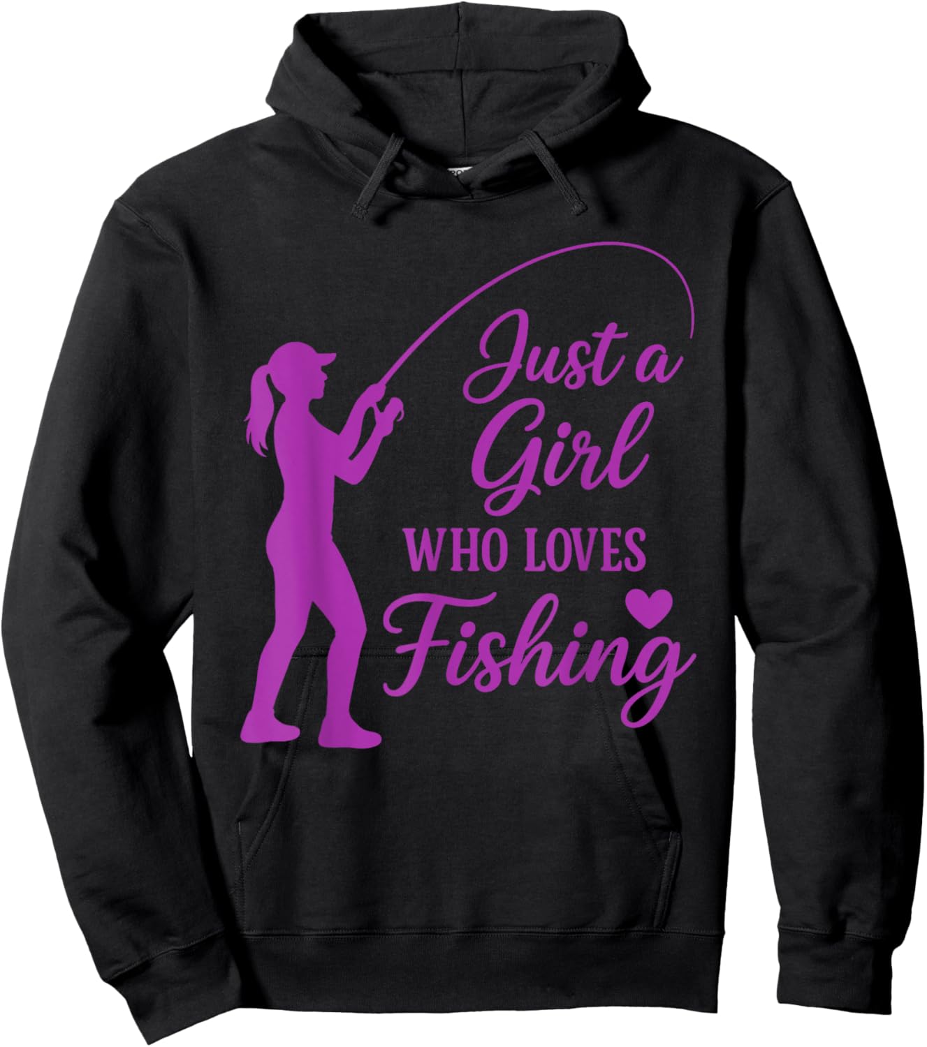 Funny Fisherman Just a Girl Who Loves Fishing Hoodie - Hoodie | Black