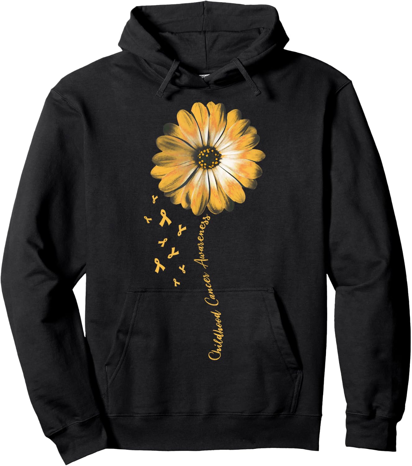 Daisy Flower Childhood Cancer Awareness Gifts Hoodie - Hoodie | Black