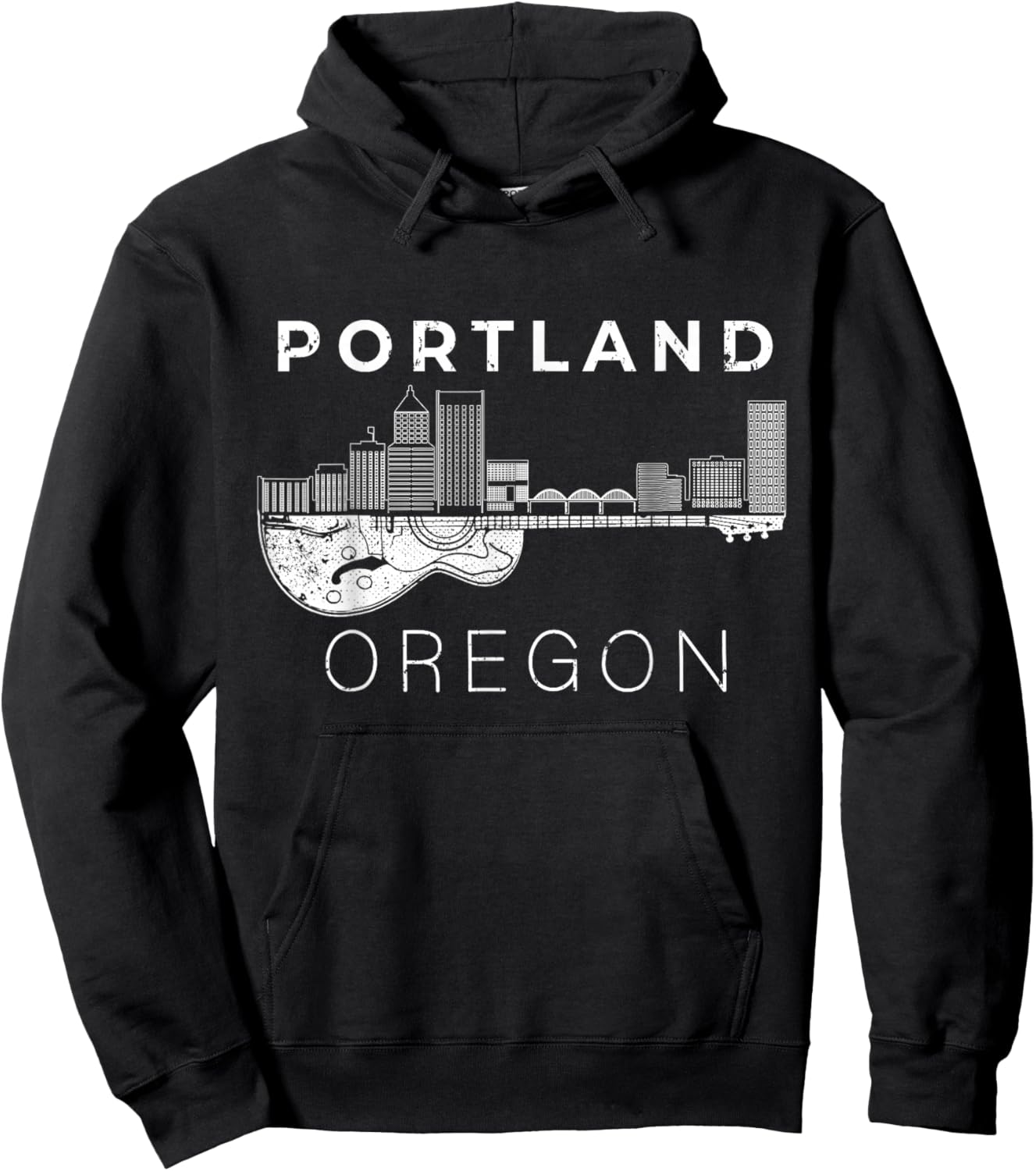 Portland Souvenir Men Oregon Lover Music Guitar Hoodie - Hoodie | Black
