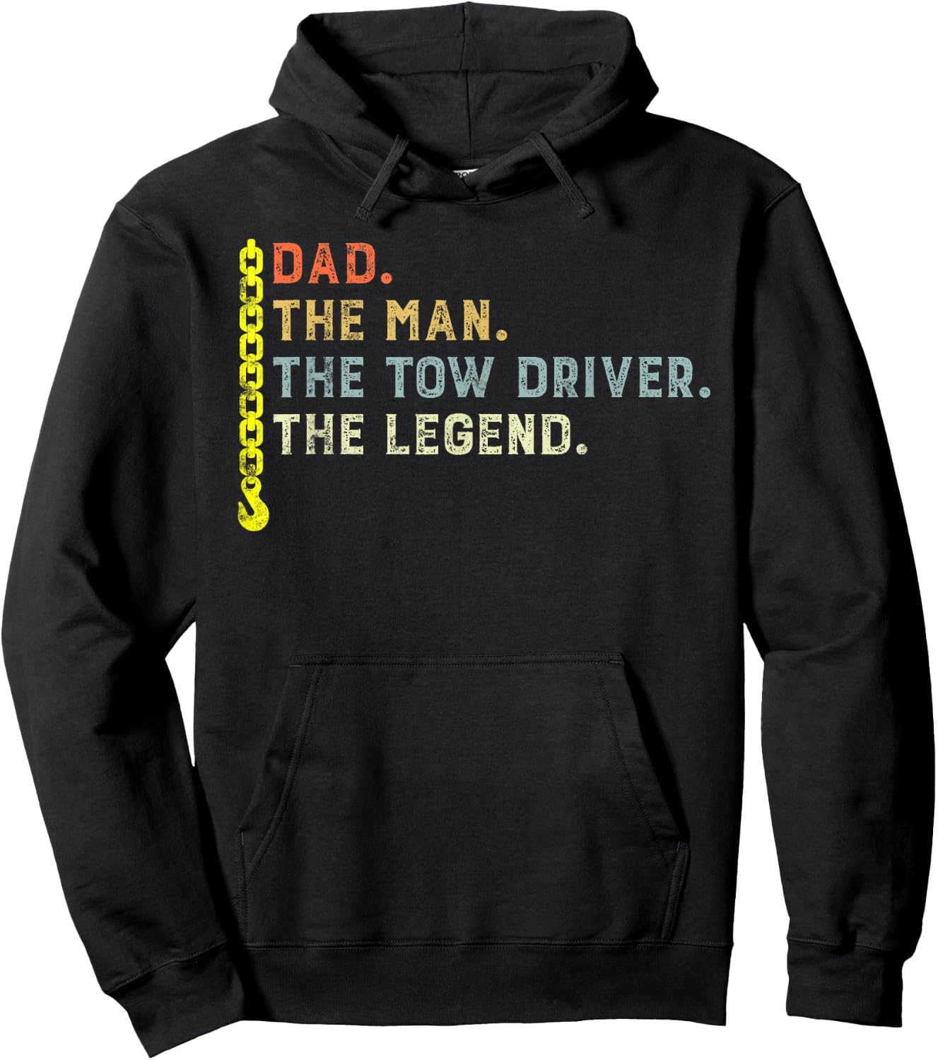 Retro style Dad The Man Tow Driver Myth Legend Towing Dad Hoodie - Hoodie | Black
