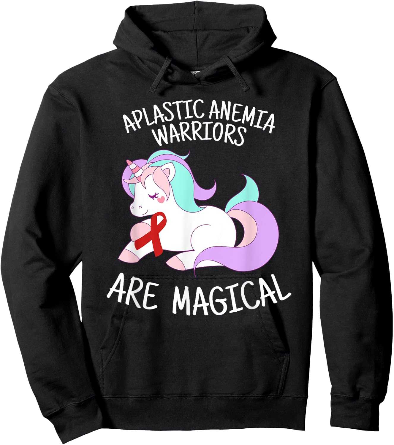 Unicorn Aplastic Anemia Warrior, Aplastic Anemia Awareness Hoodie - Hoodie | Black