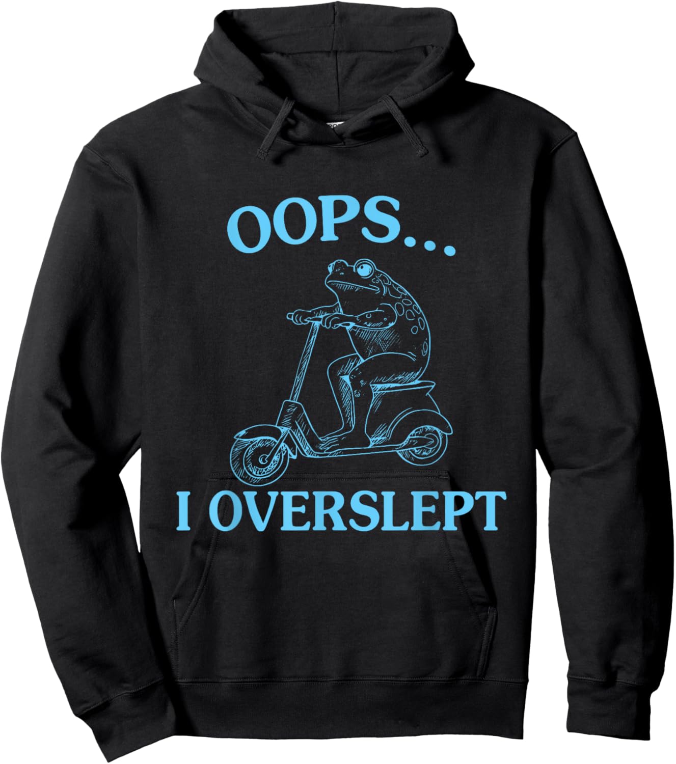 Oops... I Overslept Funny Frog Design Hoodie - Hoodie | Black