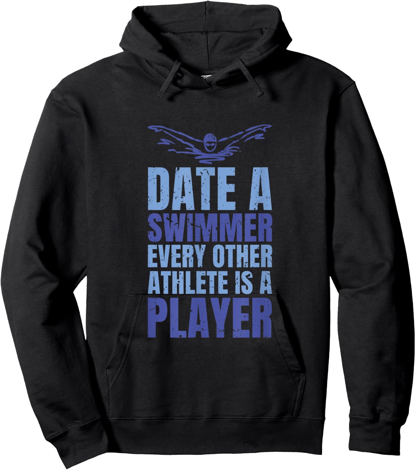 Date a swimmer funny design Hoodie - Hoodie | Black