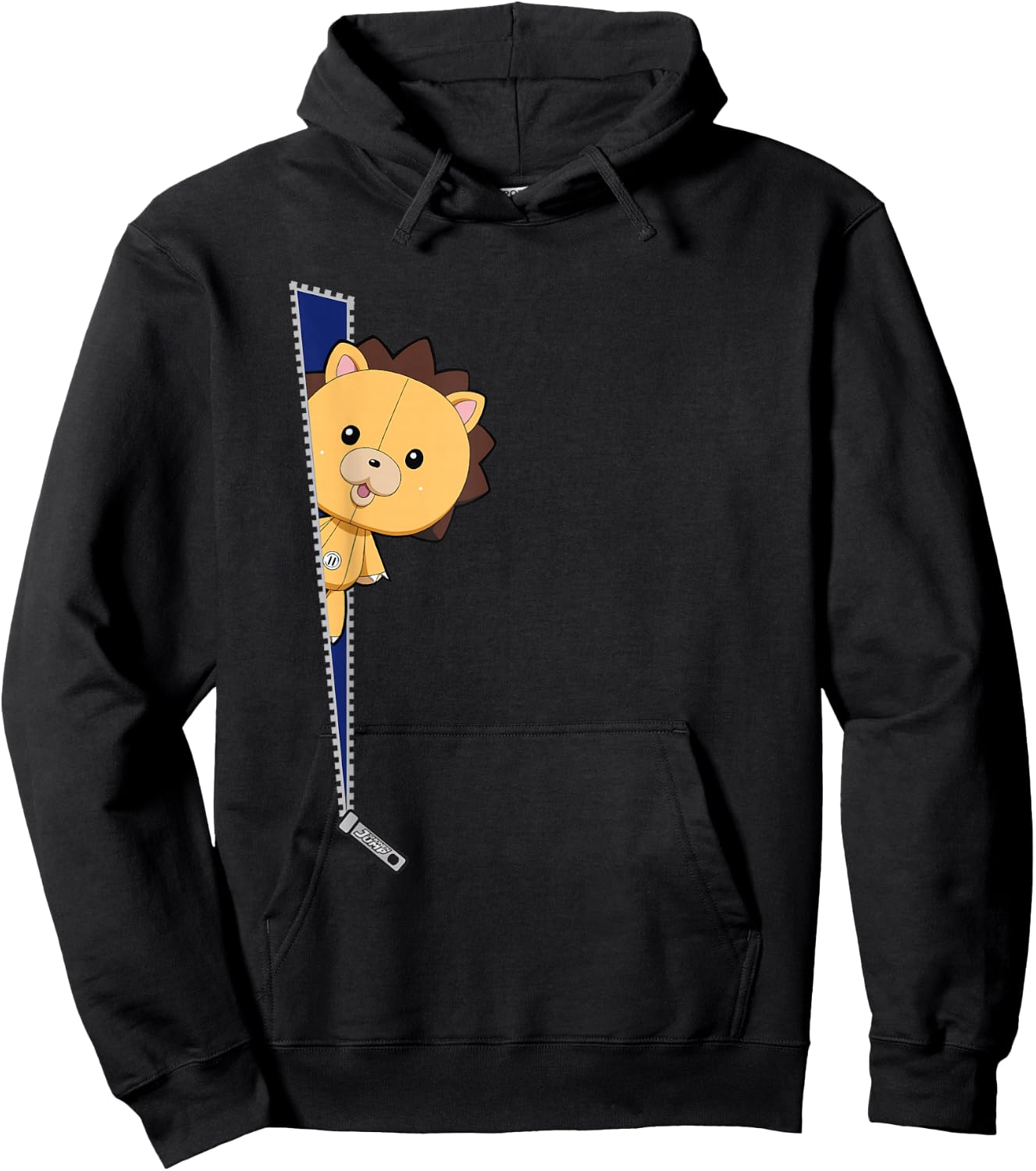 Bleach Kon Stuffed Icon with Zipper Anime Hoodie - Hoodie | Black