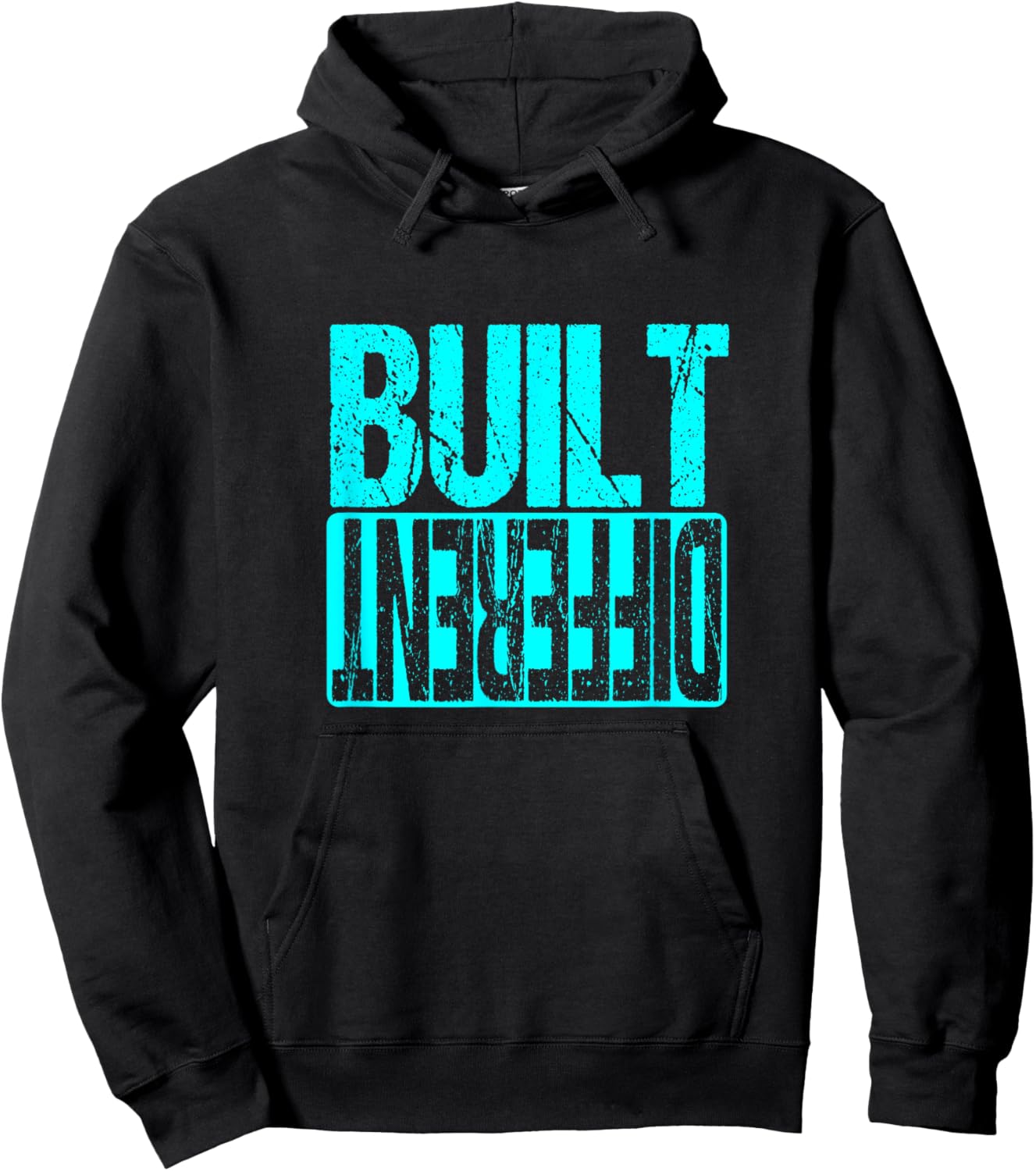 Turquoise Built Different Turquoise Color Graphic Turquoise Hoodie - Hoodie | Black