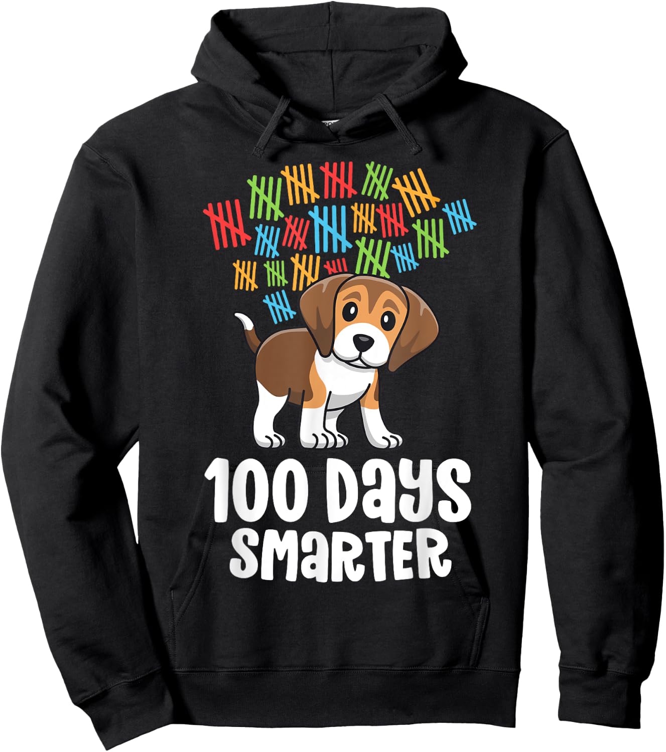 100 Days of School Shirt For Girls Kids Smarter Beagle Hoodie - Hoodie | Black