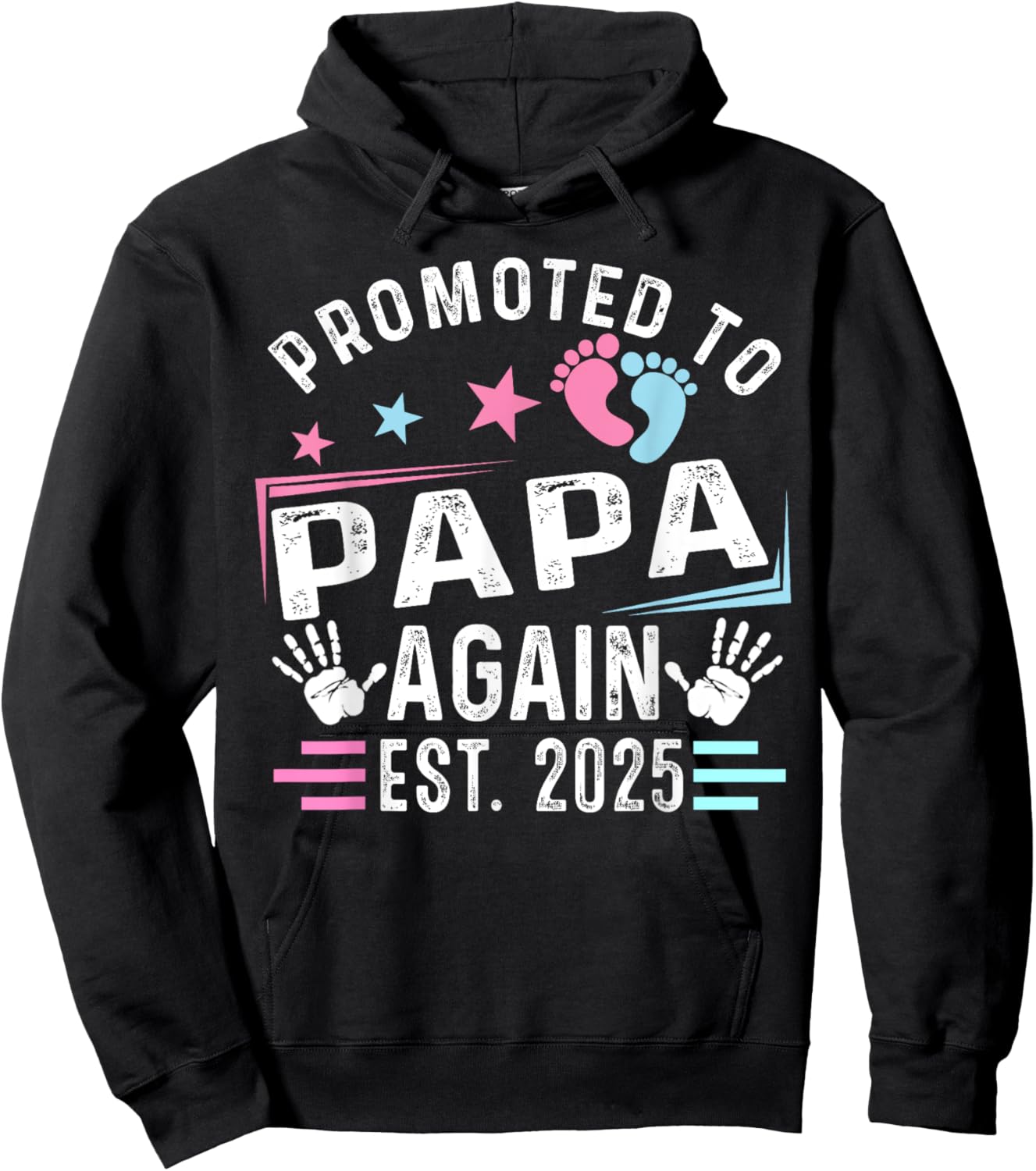 Promoted To Papa Again Est. 2025 New Papa Hoodie - Hoodie | Black