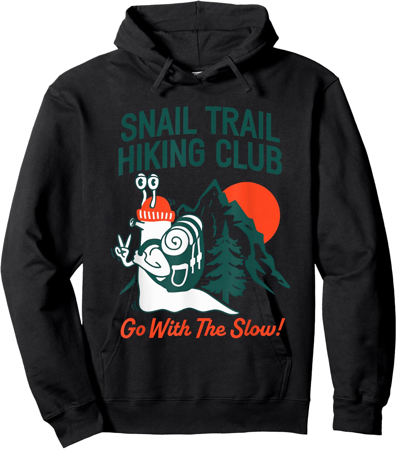 Snail Trail Hiking Club Go With The Slow Design Hoodie - Hoodie | Black
