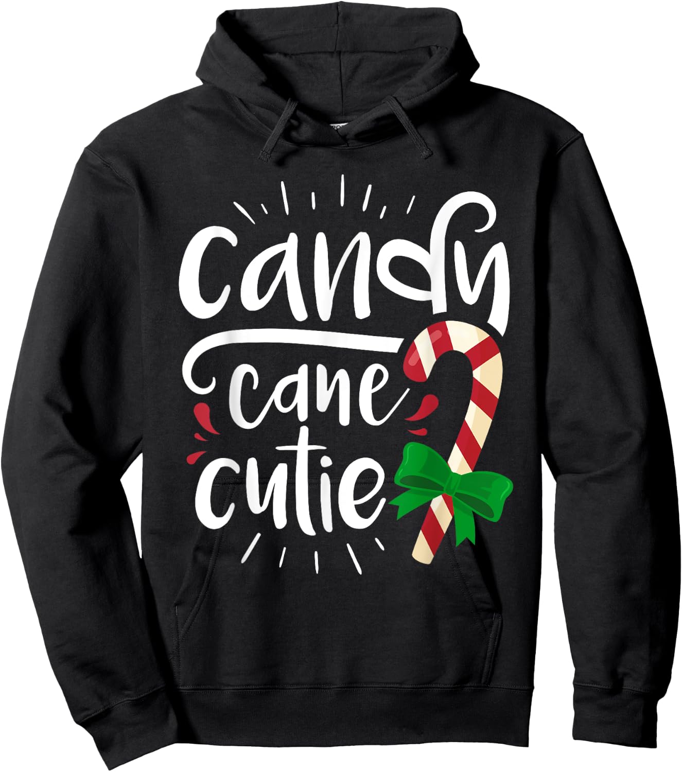 Candy Cane Cutie Christmas Stocking Stuffer Gift Hoodie - Hoodie | Black