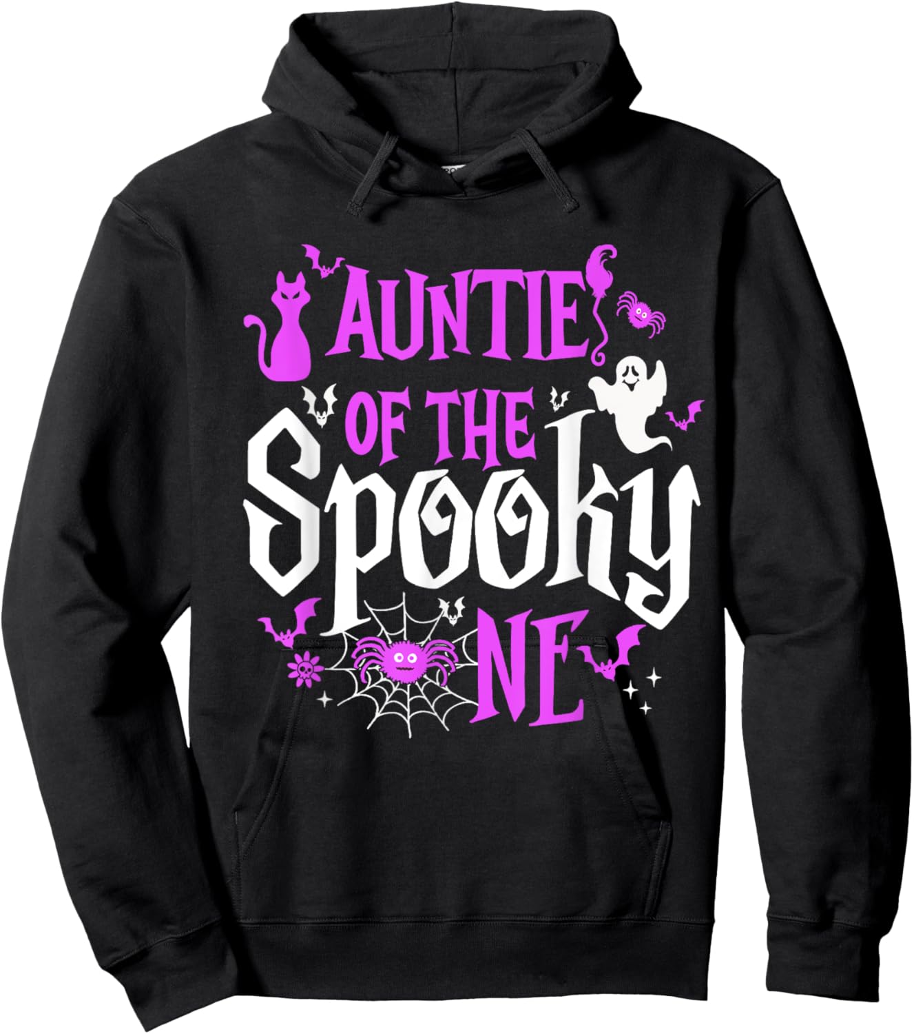 Auntie Of The Spooky One Auntie Halloween 1st Birthday Boys Hoodie - Hoodie | Black
