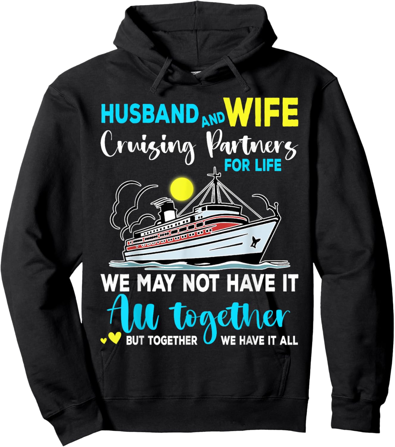 Husband Wife Cruising Anniversary Trip 2024 Honeymoon Love Hoodie - Hoodie | Black