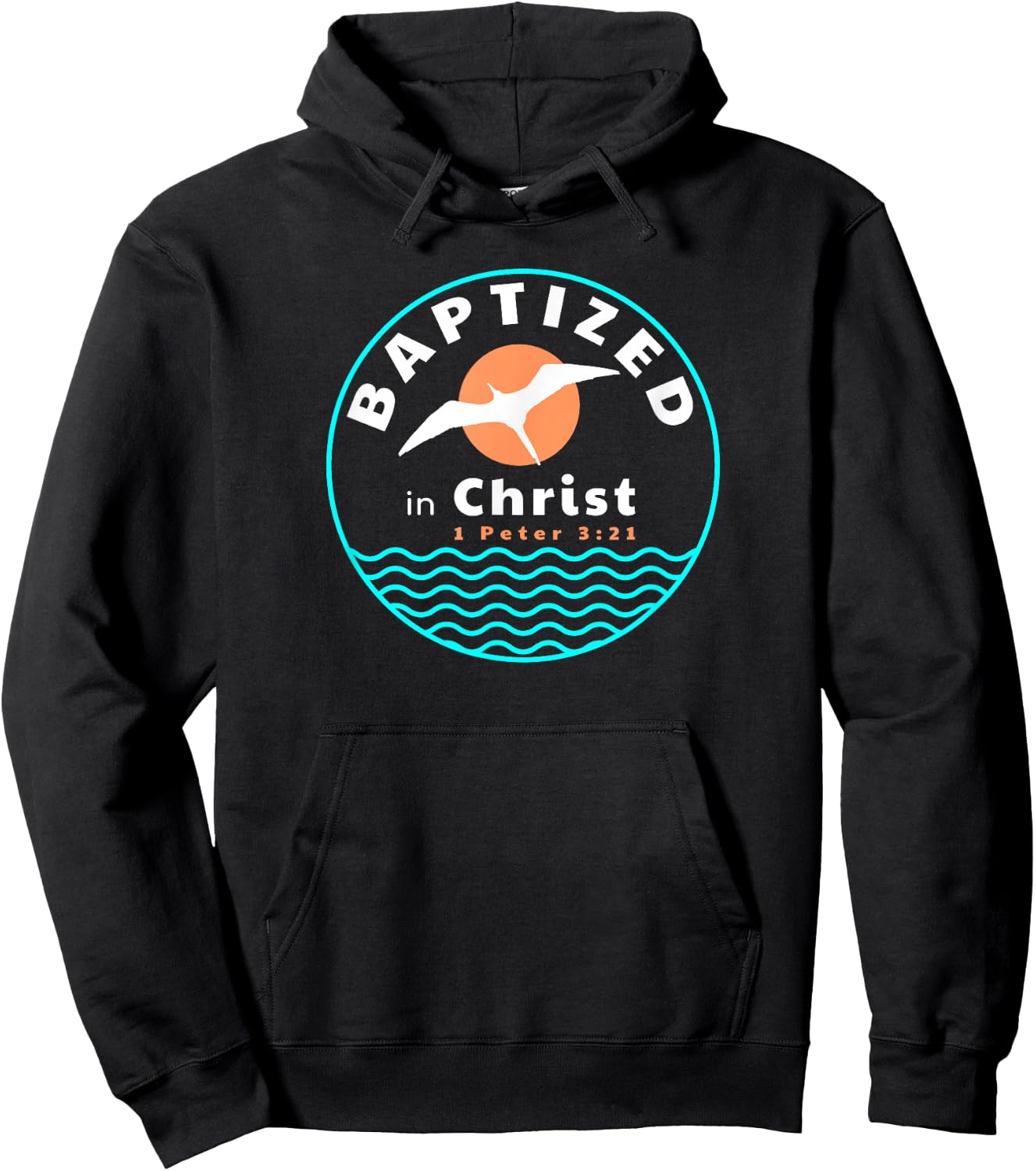 TourisTeez for Water Baptismal Christ Jesus Baptized in Christ Christian Adult, Women, Men, Kids Baptism ,Black,Small Hoodie - Hoodie | Black