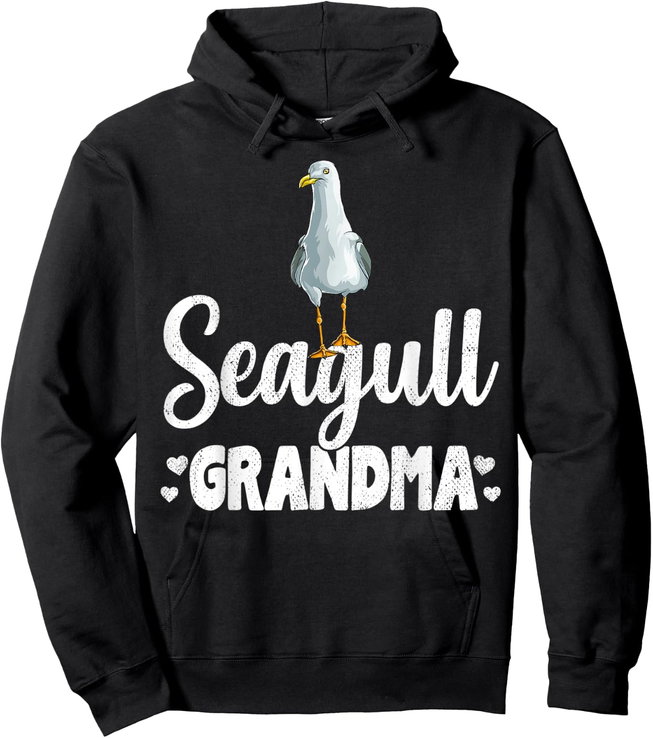 Seagull Grandma Beach Ocean gift Seagulls Men Women Kids Hoodie - Hoodie | Black