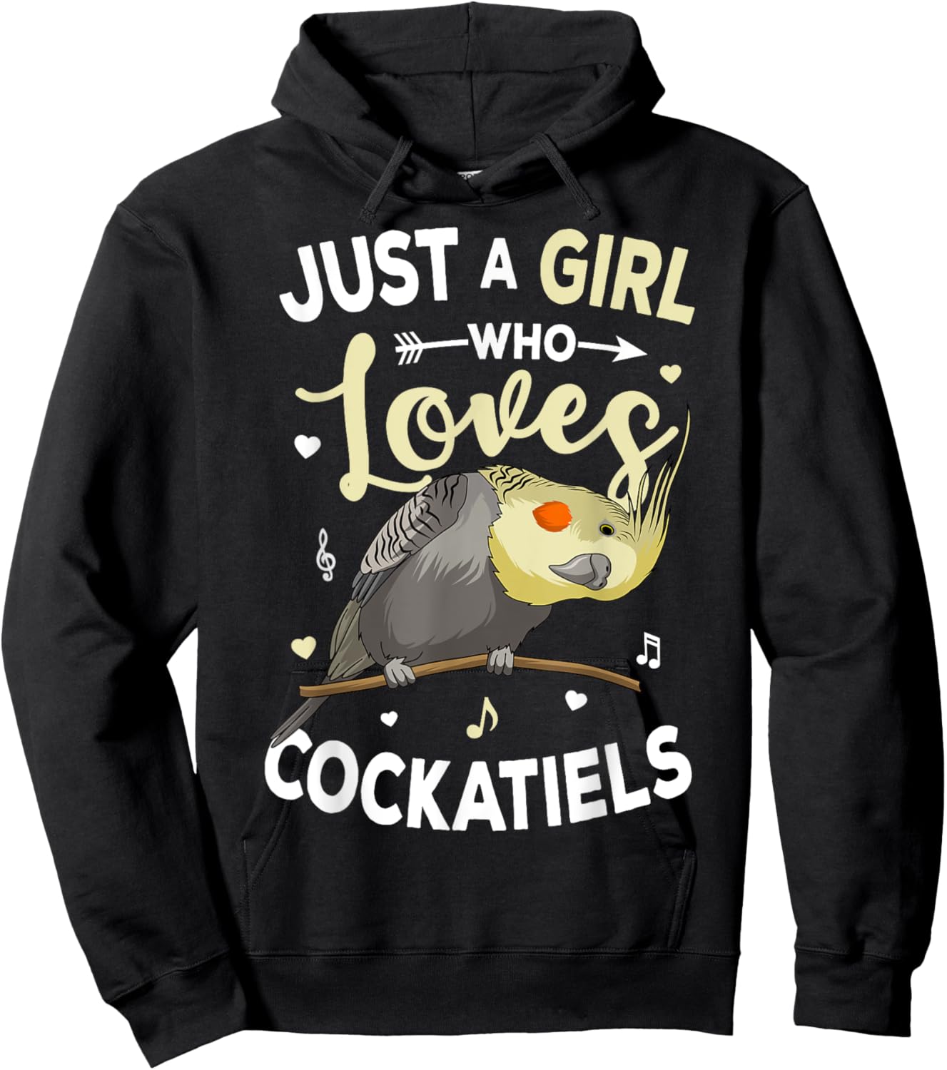 Just a Girl who loves Cockatiels Bird Cockatiel Hoodie - Hoodie | Black