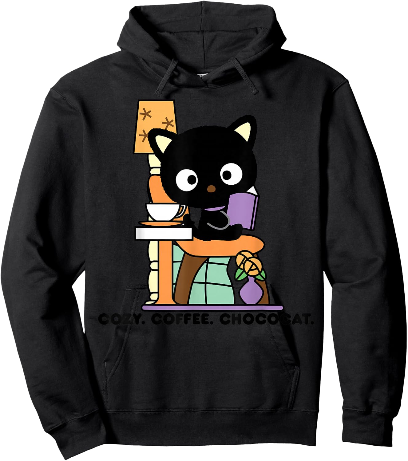 Chococat Cozy Coffee Cafe Hoodie - Hoodie | Black