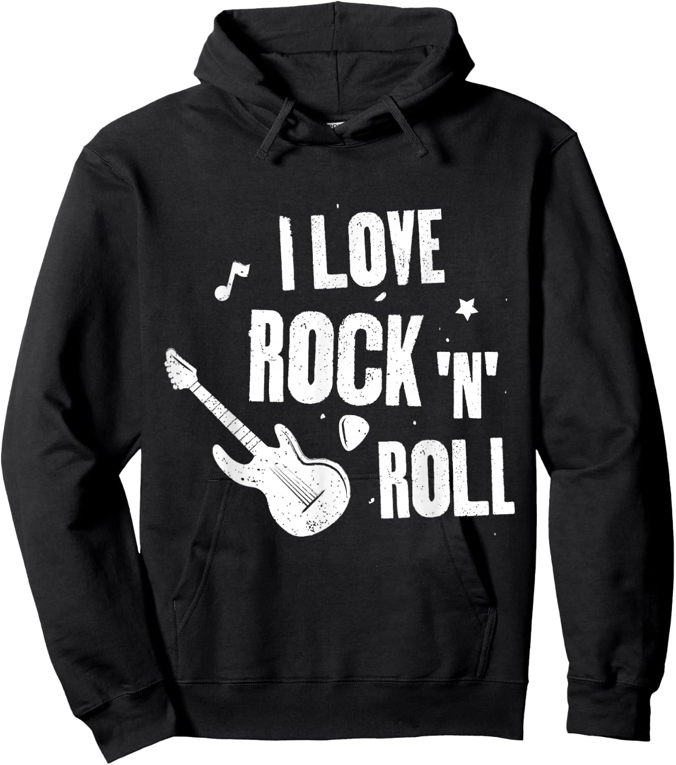 I Love Rock and roll Hoodie - Hoodie | Black