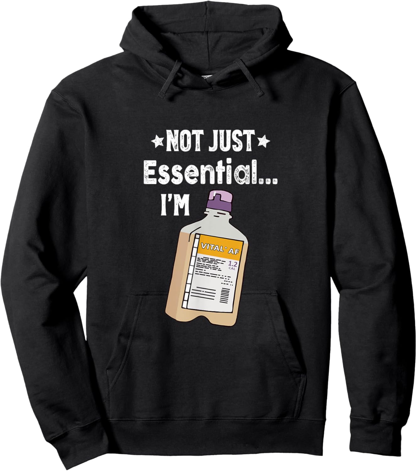 Funny Nurse Dietician RD RN Not Just Eessential I'm Vital AF Hoodie - Hoodie | Black