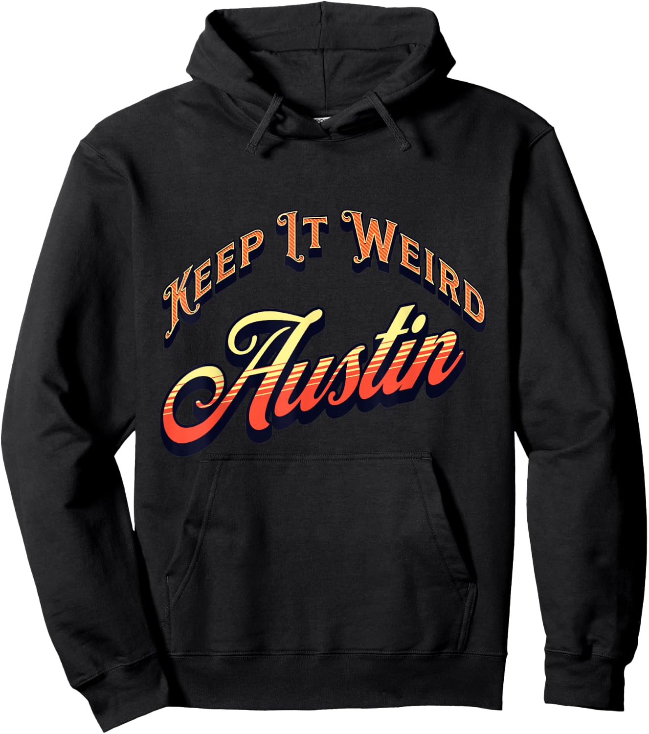 Vintage Austin, Texas Keep It Weird Sunset Hoodie - Hoodie | Black