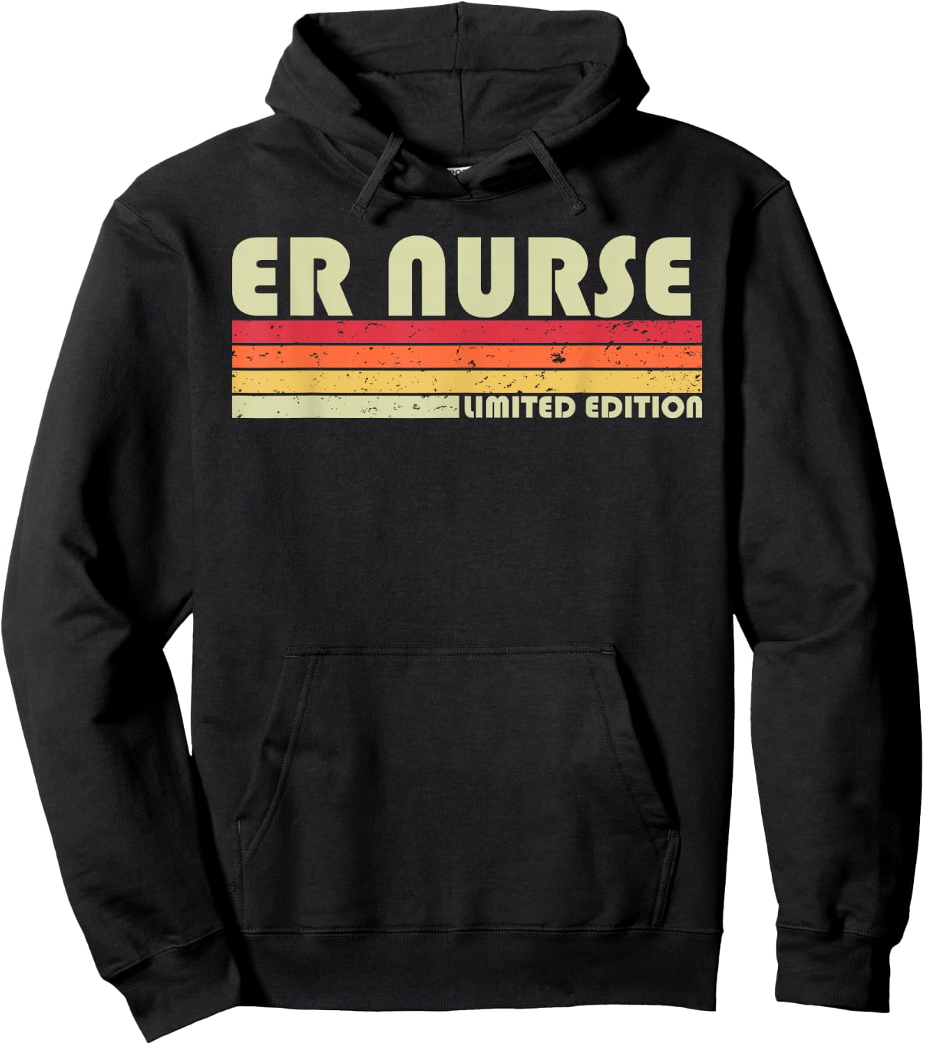 ER NURSE Funny Job Title Profession Birthday Worker Idea Hoodie - Hoodie | Black